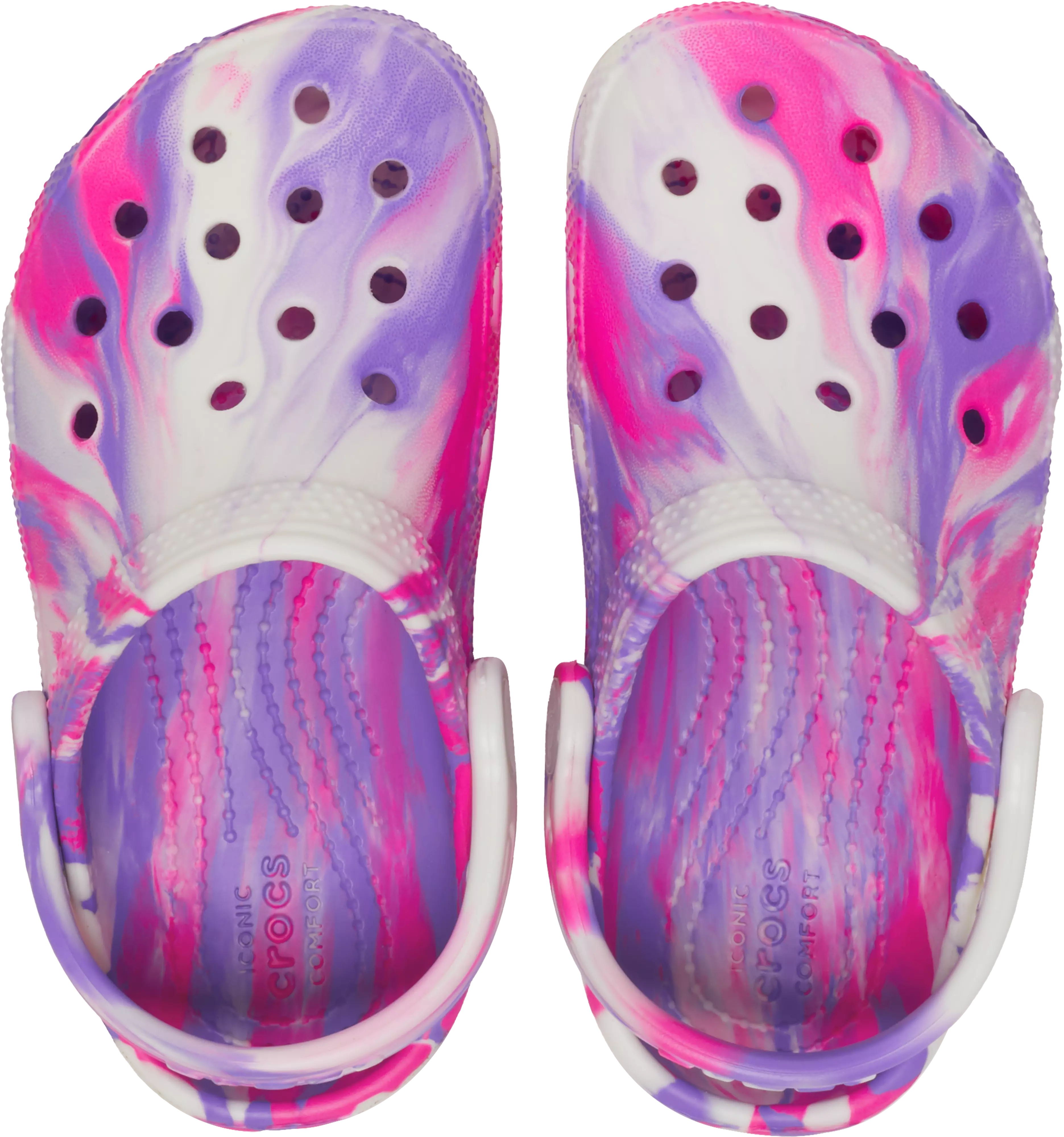 Crocs Classic Marbled "Pink Crush Glow" Toddler Girls' Clog - PURPLE/WHITE