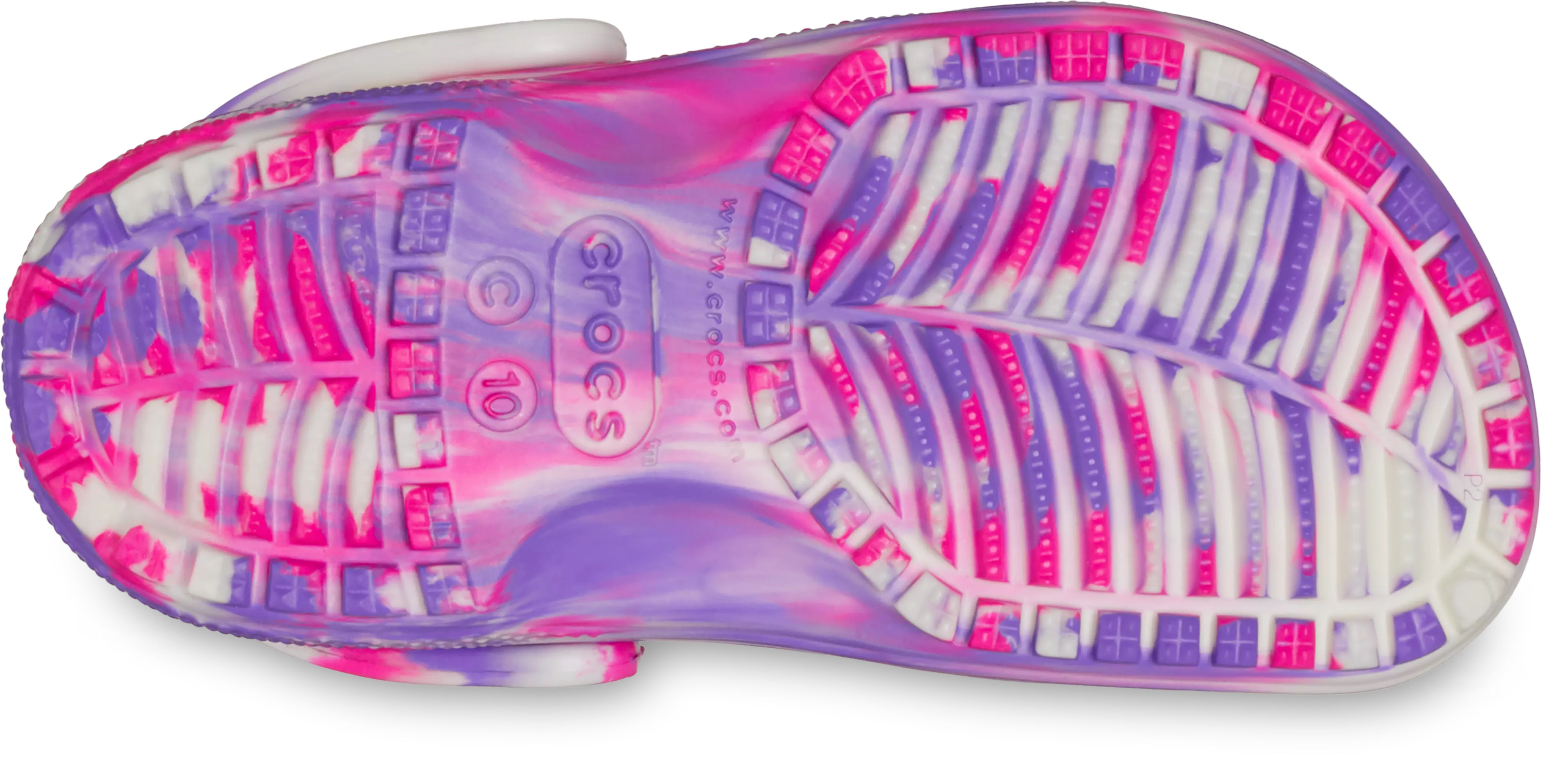 Crocs Classic Marbled "Pink Crush Glow" Toddler Girls' Clog - PURPLE/WHITE