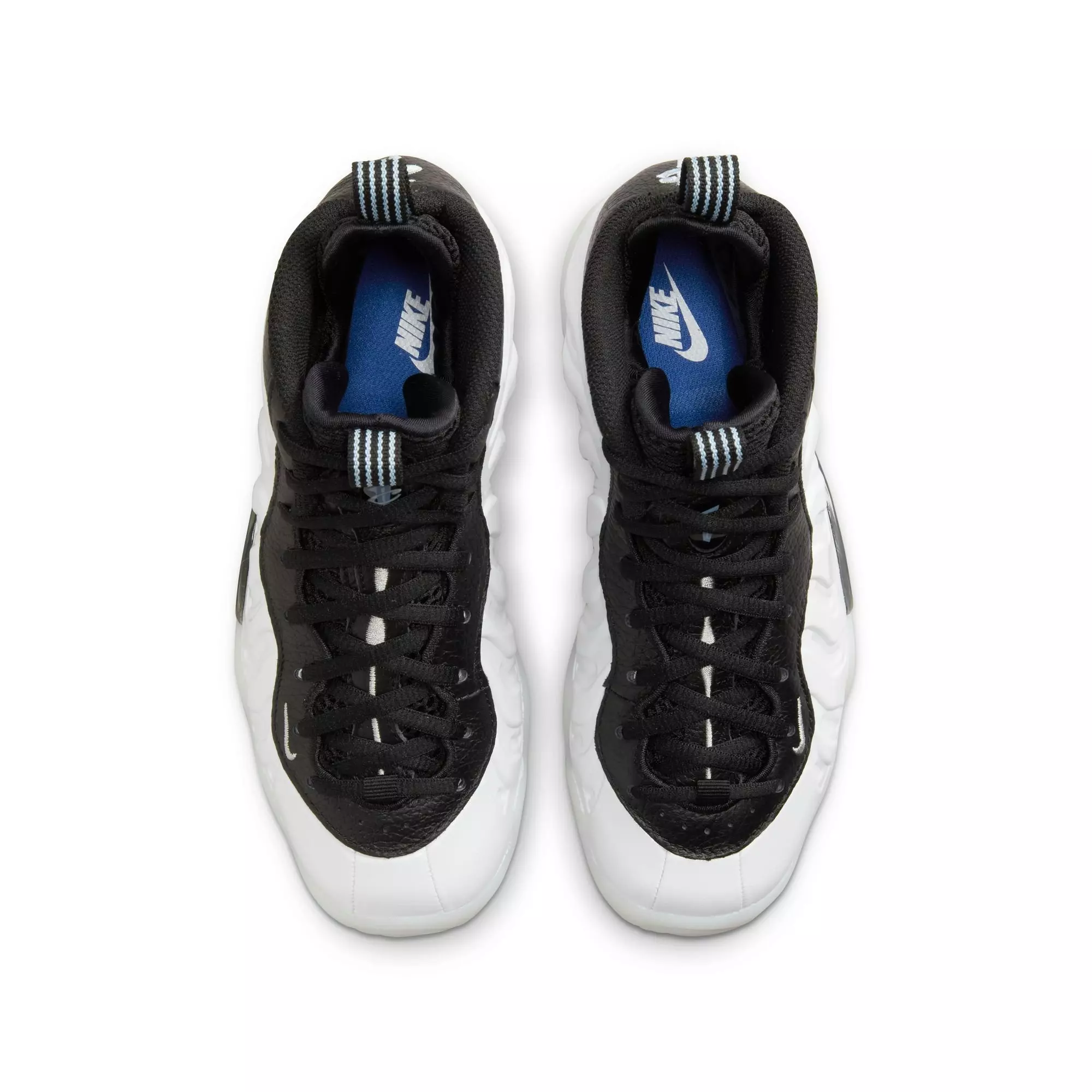 Nike Penny Little Posite One "White/Metallic Silver Black/Cobalt Bliss" Grade School Boys' Shoe - WHITE/BLACK