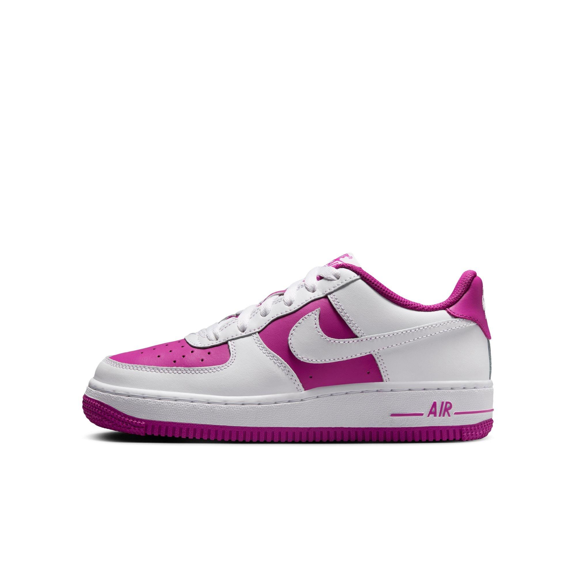 Nike Air Force 1 Grade School Girls' "White/Hot Fuchsia" Shoe