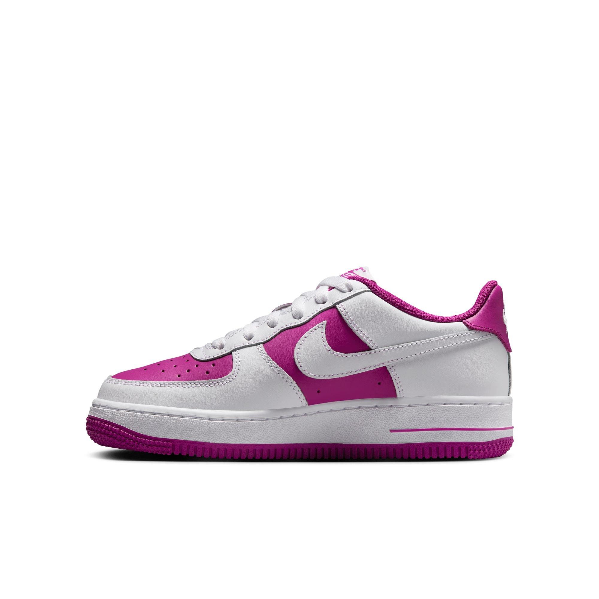 Nike Air Force 1 Grade School Girls' "White/Hot Fuchsia" Shoe