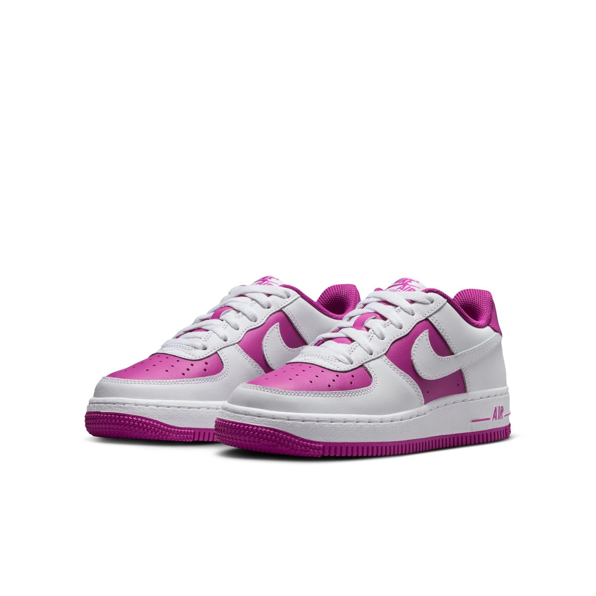 Nike Air Force 1 Grade School Girls' "White/Hot Fuchsia" Shoe