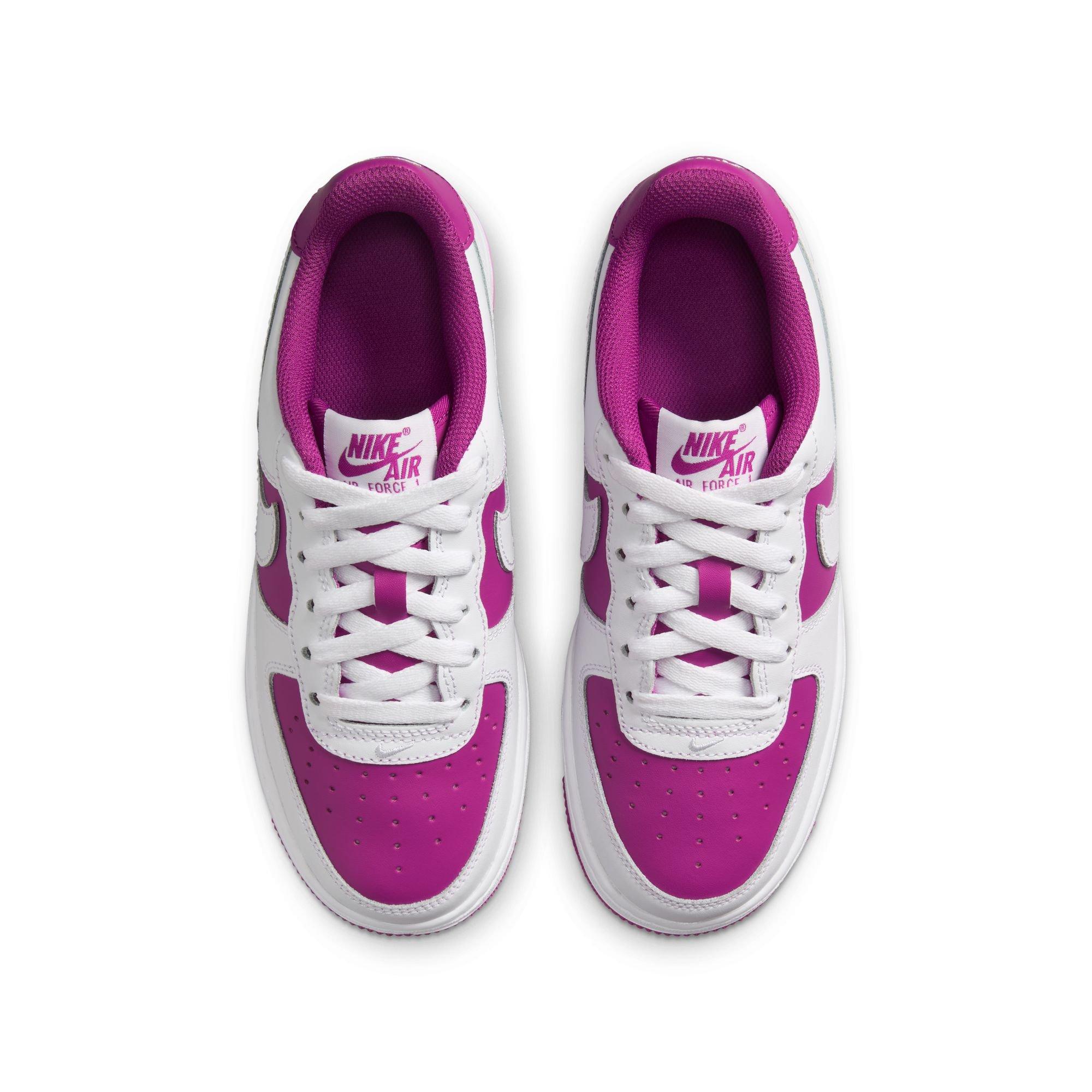 Nike Air Force 1 Grade School Girls' "White/Hot Fuchsia" Shoe