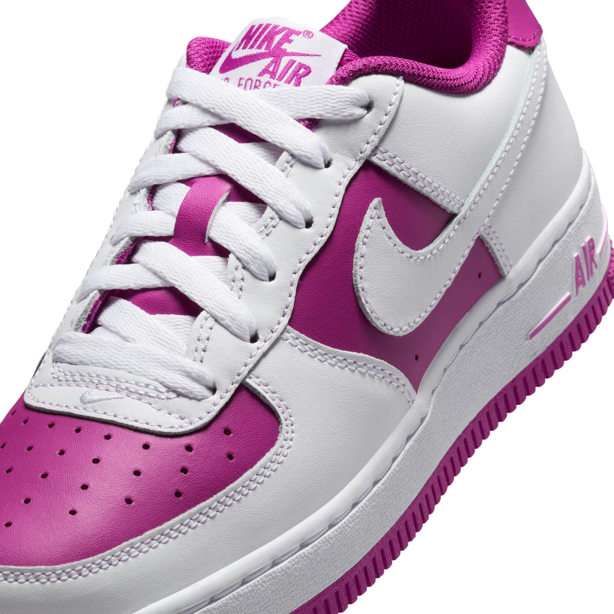 Nike Air Force 1 Grade School Girls' "White/Hot Fuchsia" Shoe