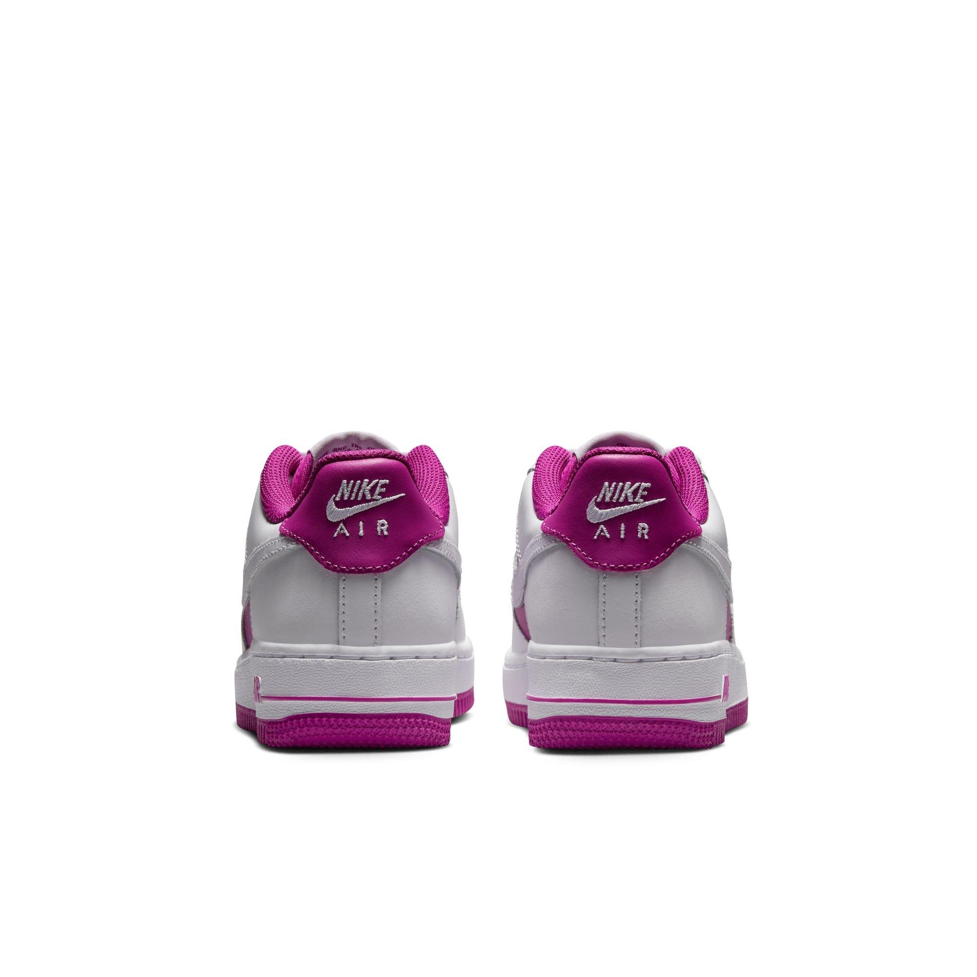 Nike Air Force 1 Grade School Girls' "White/Hot Fuchsia" Shoe