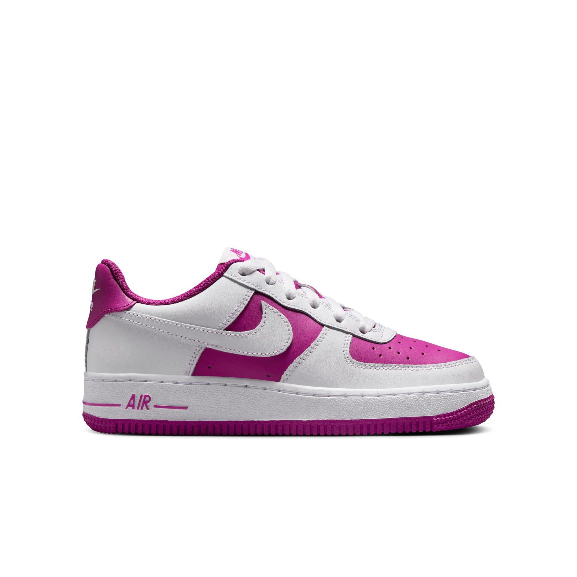 Nike Air Force 1 "White/Hot Fuchsia" Grade School Girls' Shoe - WHITE/PURPLE