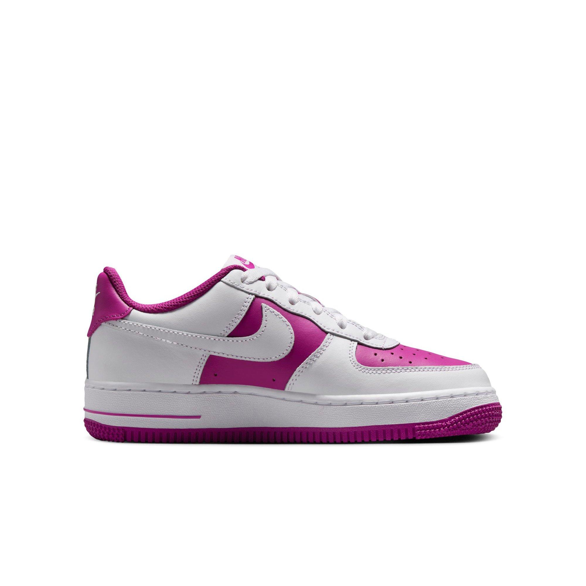 Nike Air Force 1 Grade School Girls' "White/Hot Fuchsia" Shoe