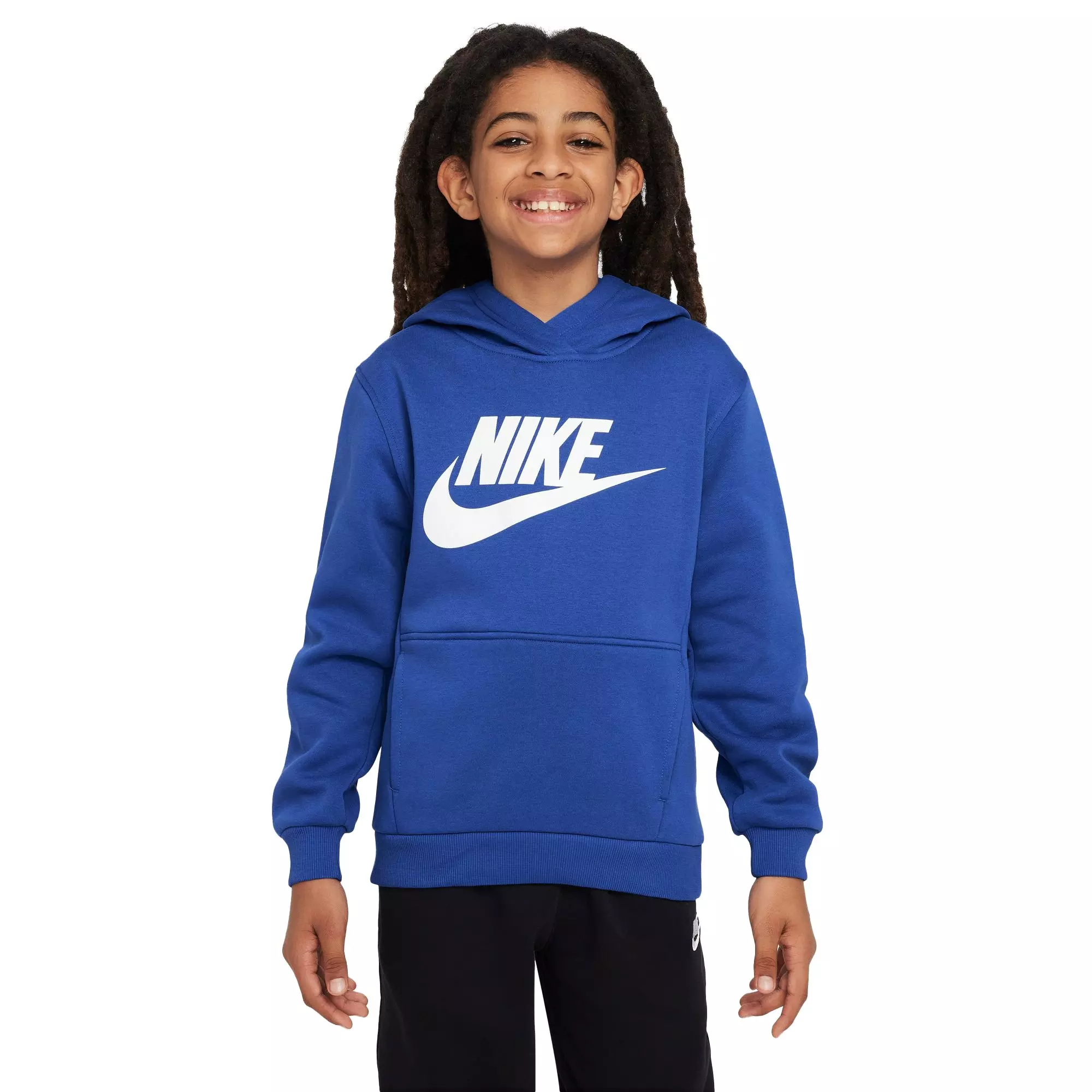 Nike Big Boys' Sportswear Club Fleece Pullover Hoodie-Royal - ROYAL