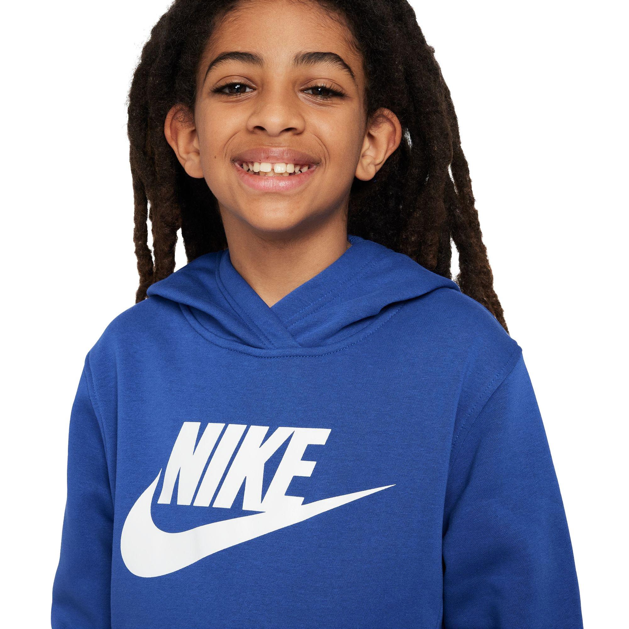 Big Boys' Nike Sportswear Club Fleece Pullover Hoodie-Royal