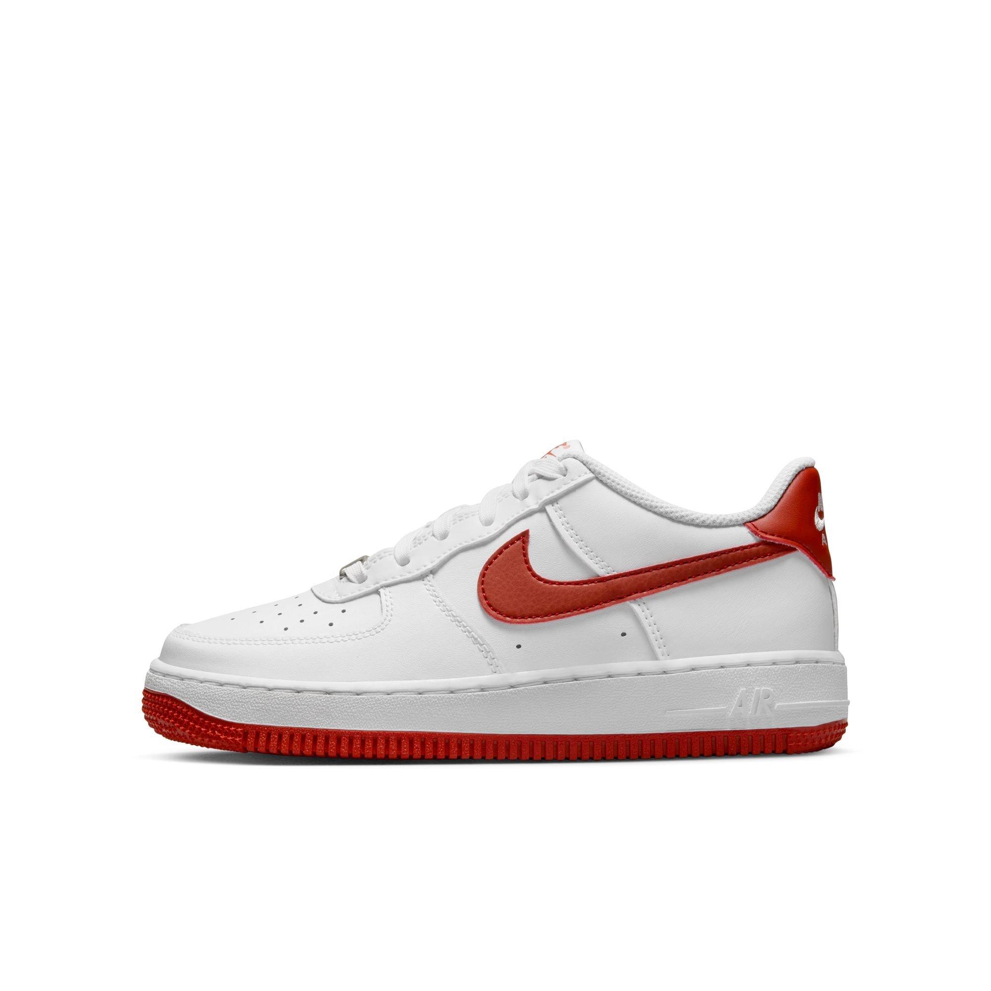 Nike Air Force 1 Grade School Boys' "White/Dragon Red' Shoe