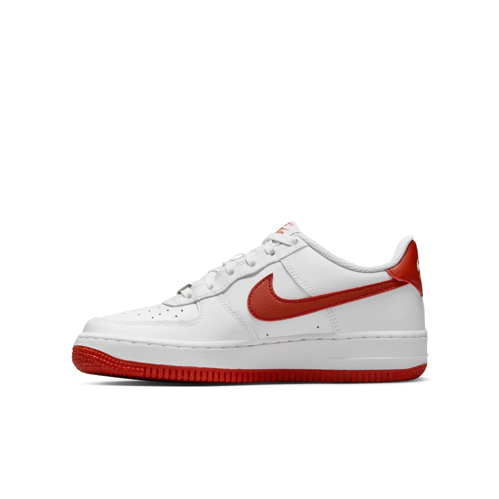 Nike Air Force 1 Grade School Boys' "White/Dragon Red' Shoe