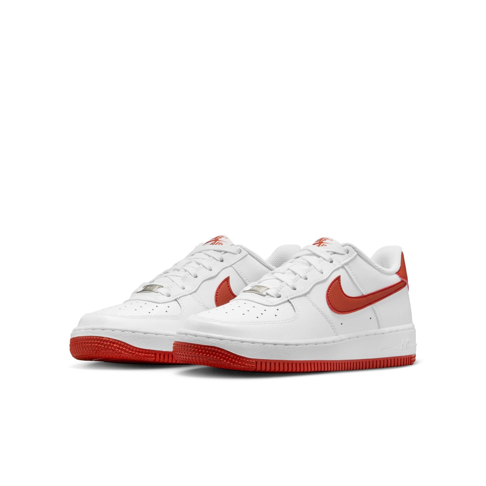 Nike Air Force 1 Grade School Boys' "White/Dragon Red' Shoe