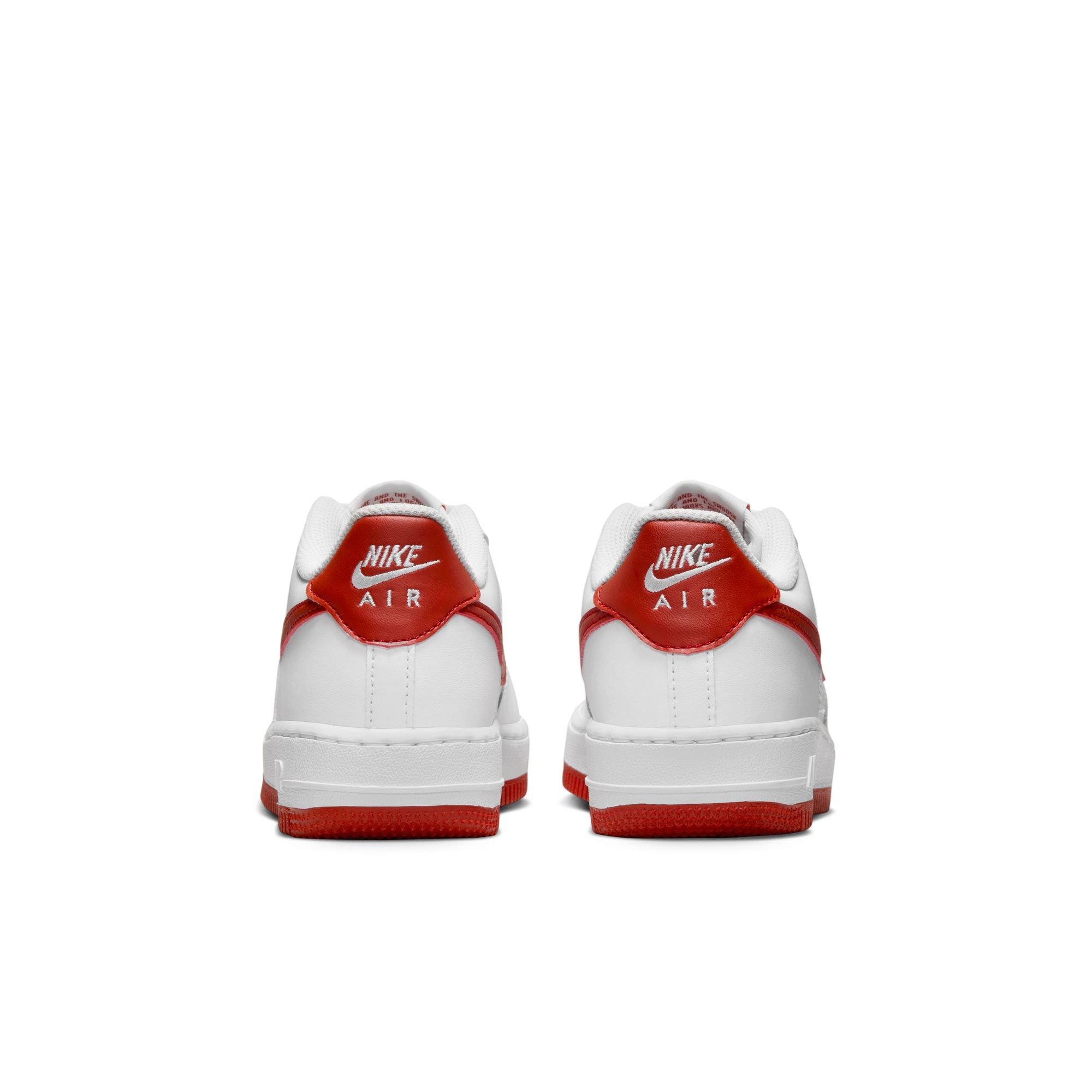 Nike Air Force 1 Grade School Boys' "White/Dragon Red' Shoe