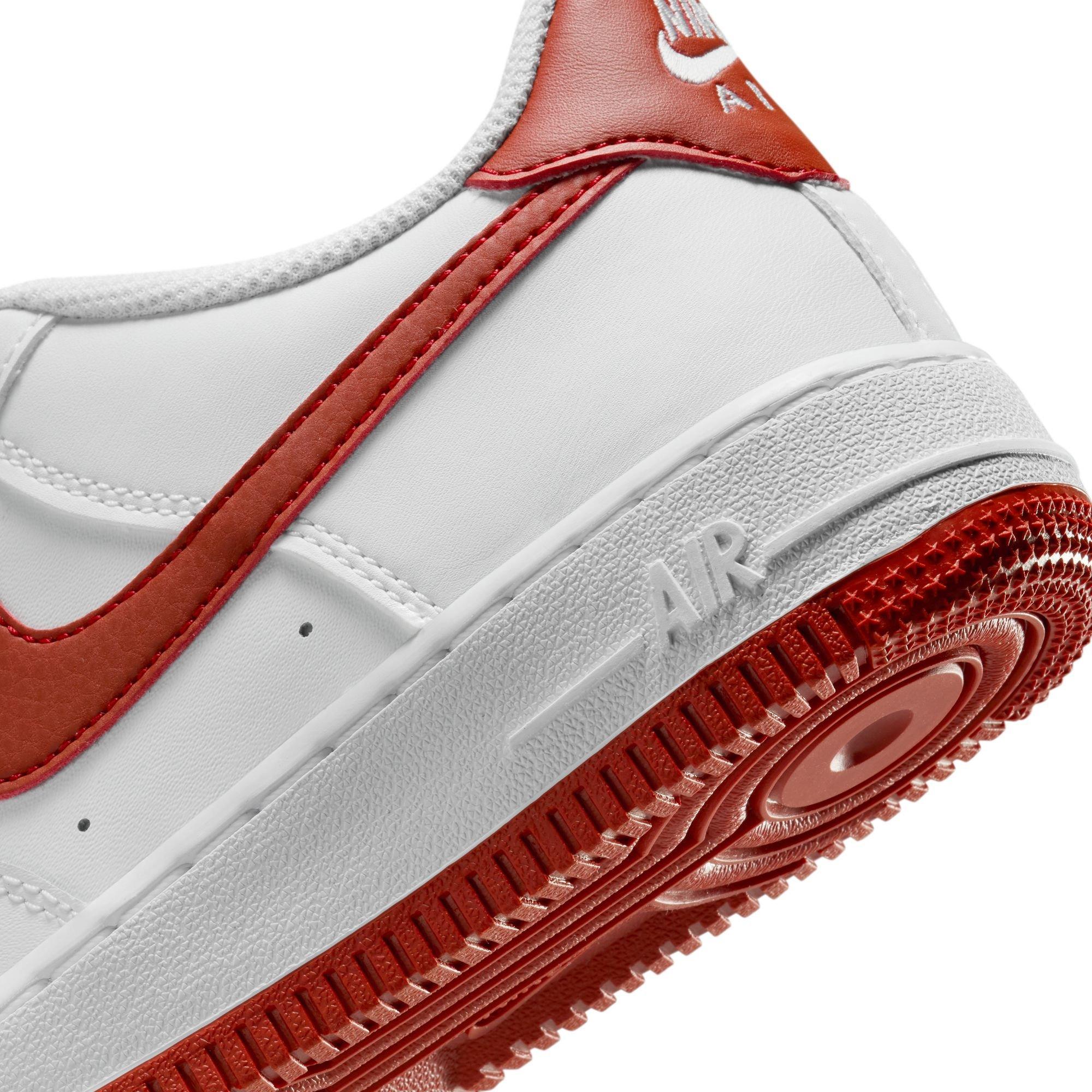 Nike Air Force 1 Grade School Boys' "White/Dragon Red' Shoe