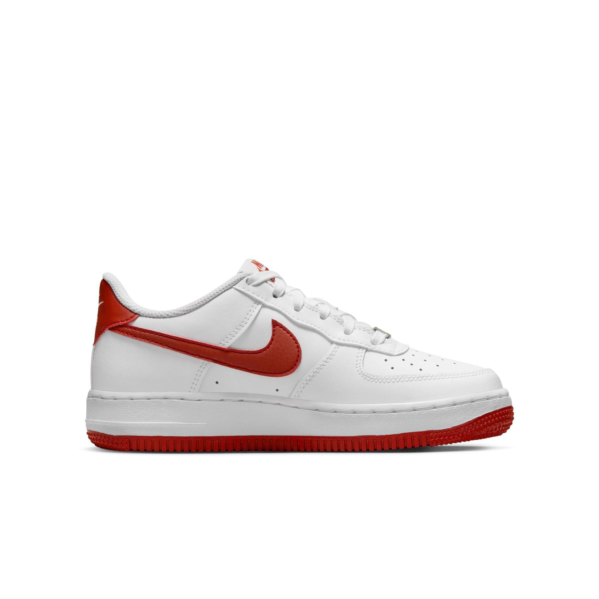 Nike Air Force 1 Grade School Boys' "White/Dragon Red' Shoe