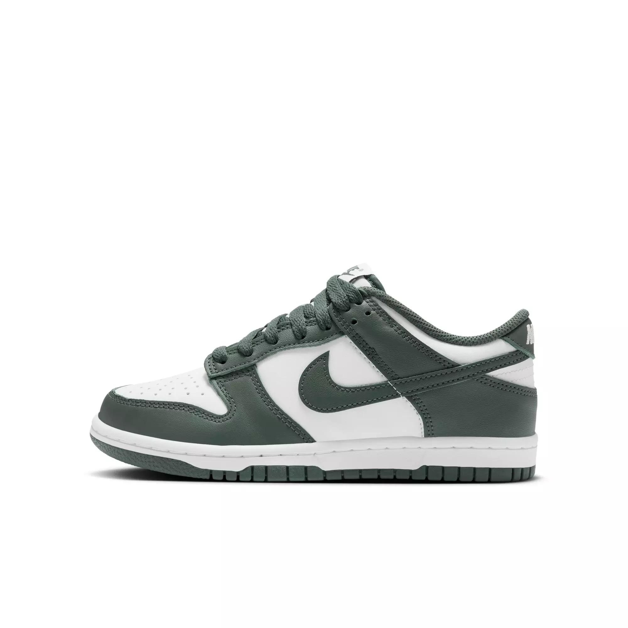 Nike Dunk Low "White/Vintage Green" Grade School Boys' Shoe - WHITE/GREEN