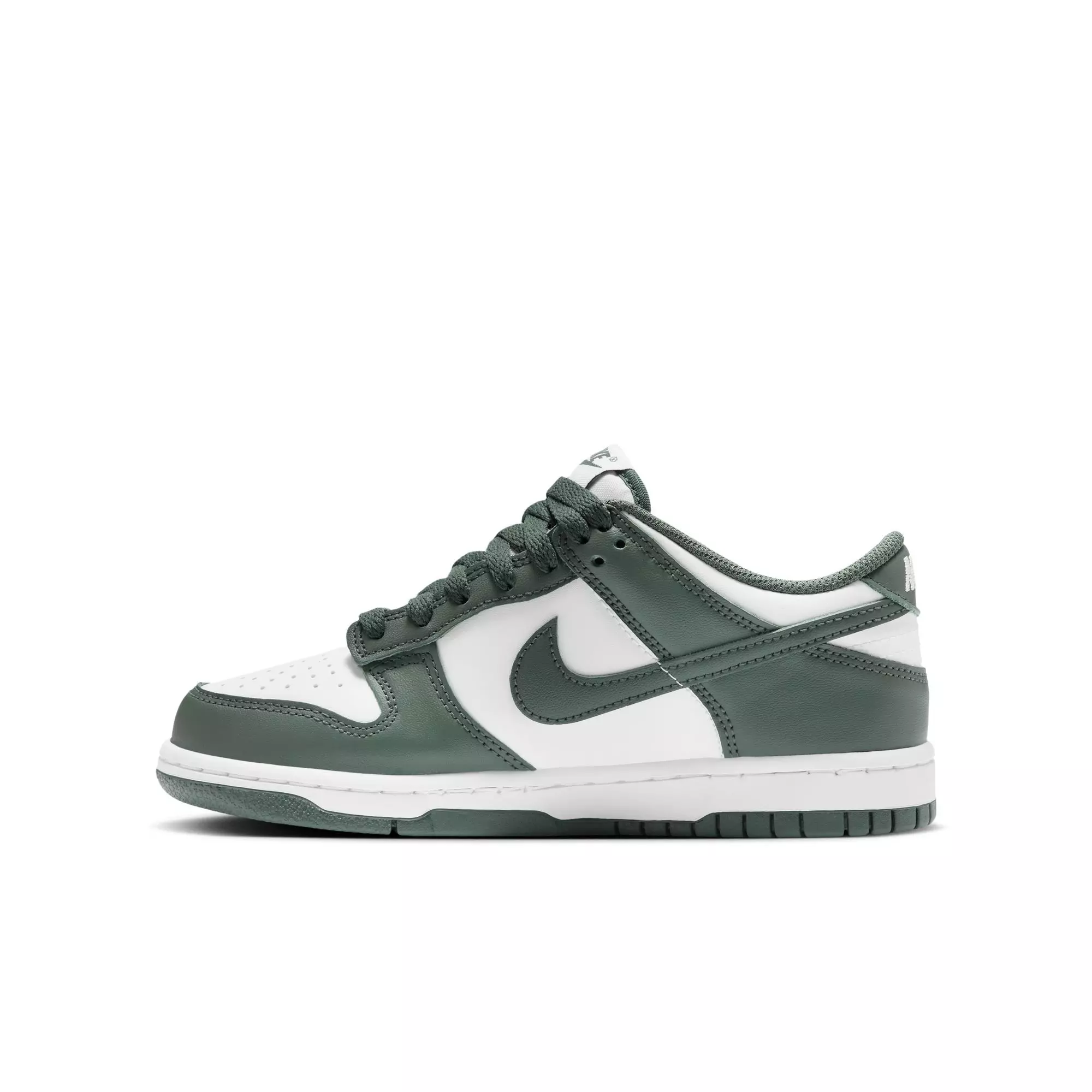Nike Dunk Low "White/Vintage Green" Grade School Boys' Shoe - WHITE/GREEN