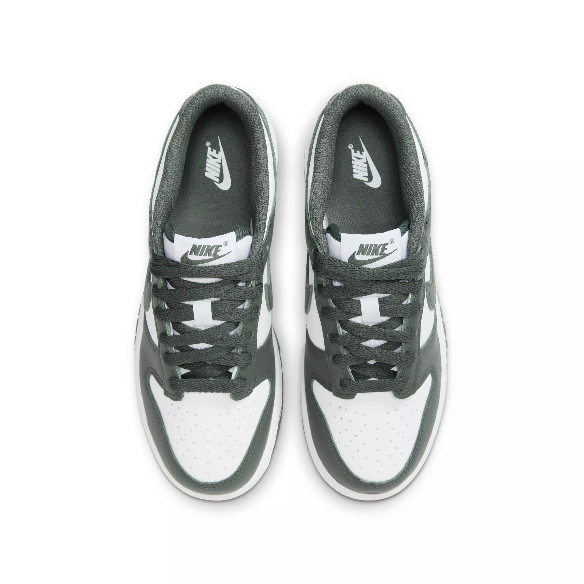 Nike Dunk Low "White/Vintage Green" Grade School Boys' Shoe - WHITE/GREEN