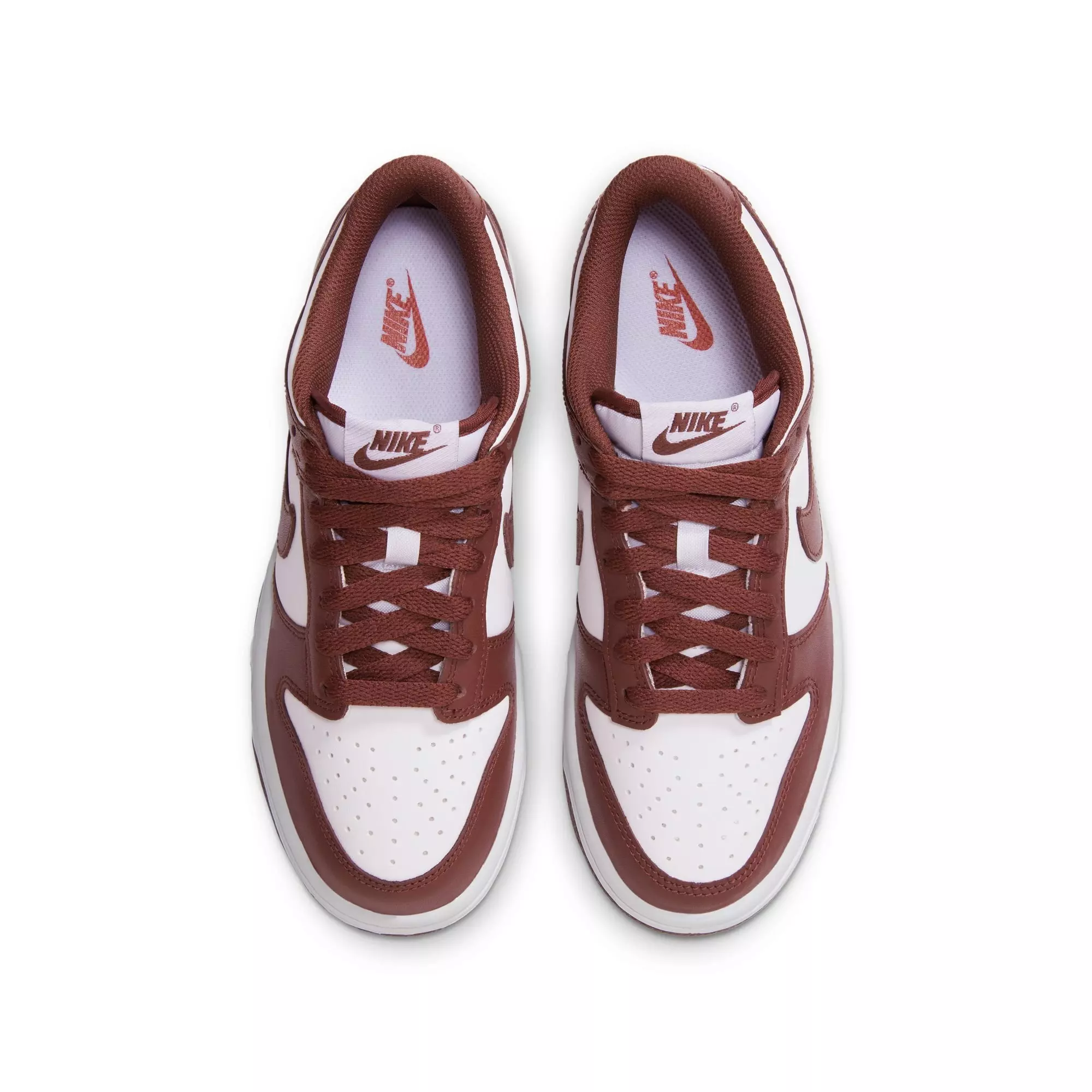 Nike Dunk Low "White/Redwood/Gym Red" Grade School Boys' Shoe - WHITE/RED