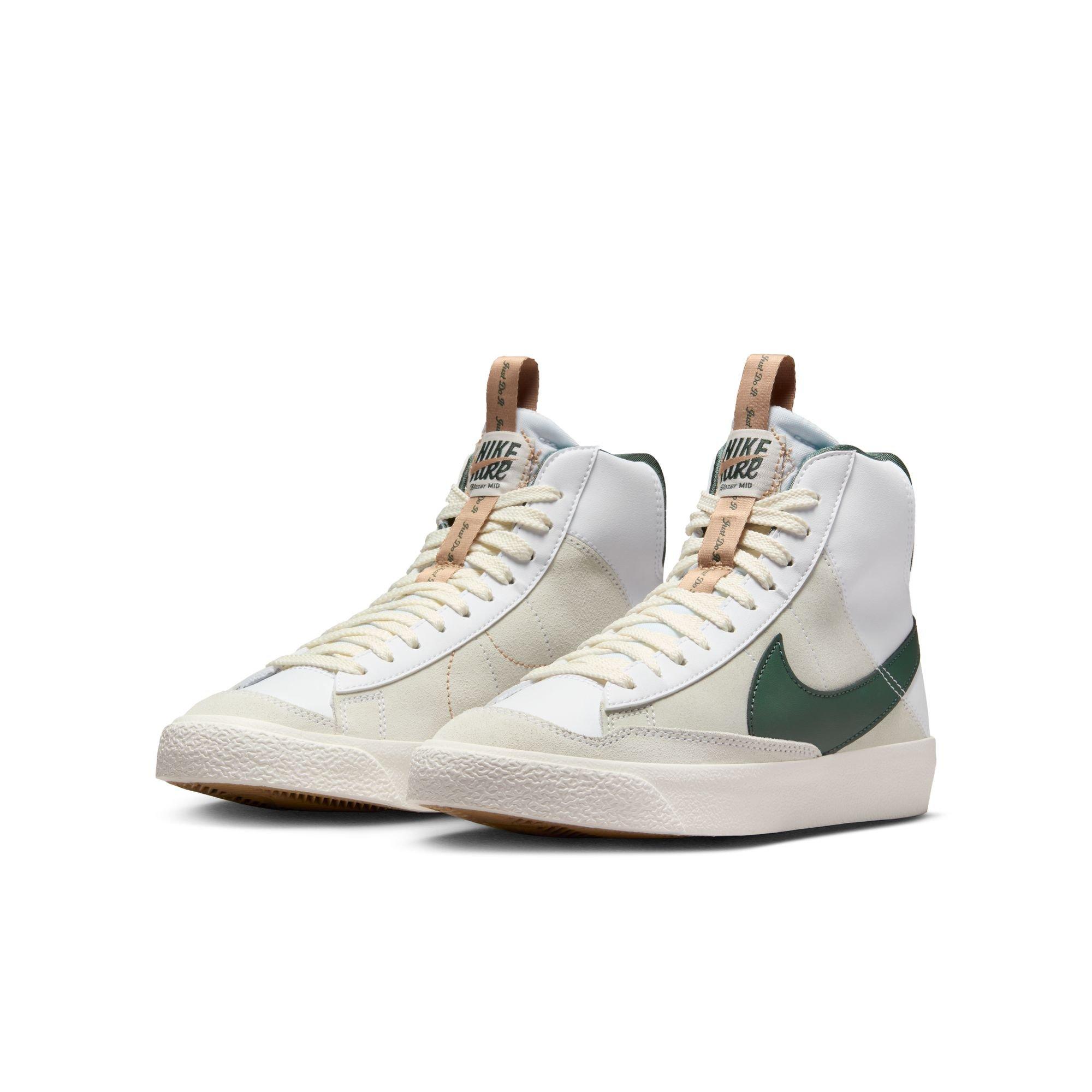 Nike Blazer Mid '77 SE Grade School Boys' "White/Vintage Green/Pale Ivory/Hemp" Shoe
