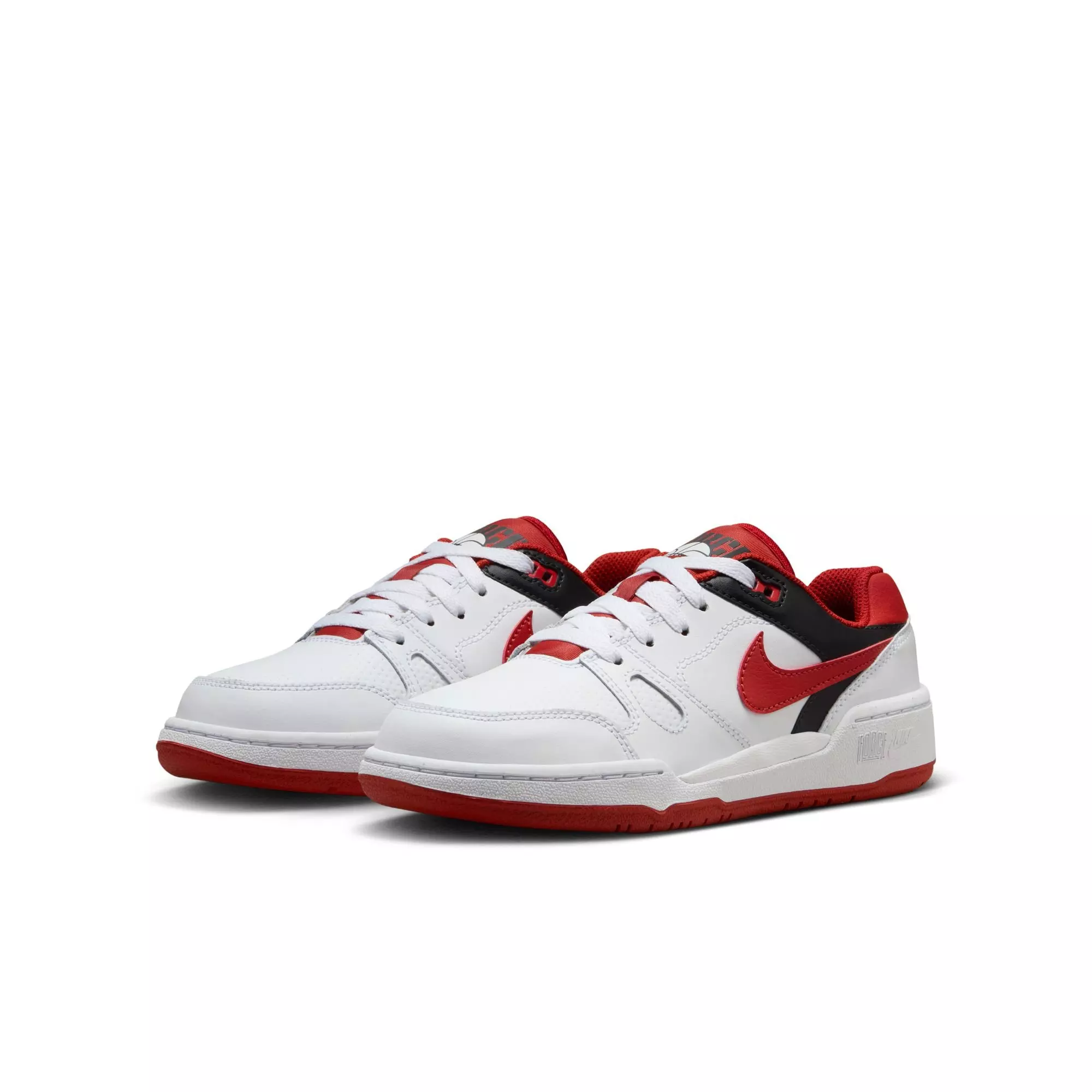 Nike Full Force Low "White/Mystic Red/Black" Grade School Boys' Shoe - WHITE/RED