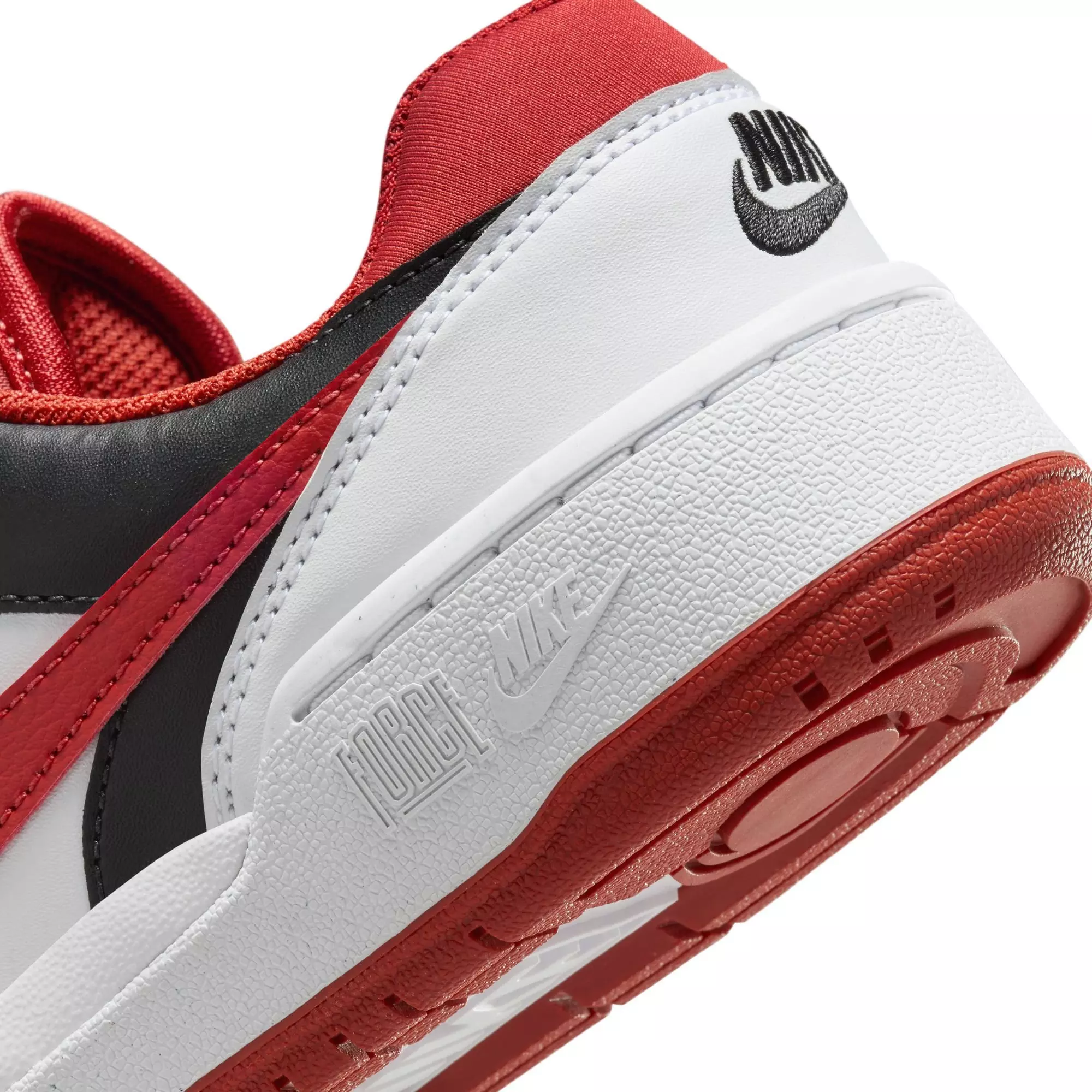 Nike Full Force Low "White/Mystic Red/Black" Grade School Boys' Shoe - WHITE/RED