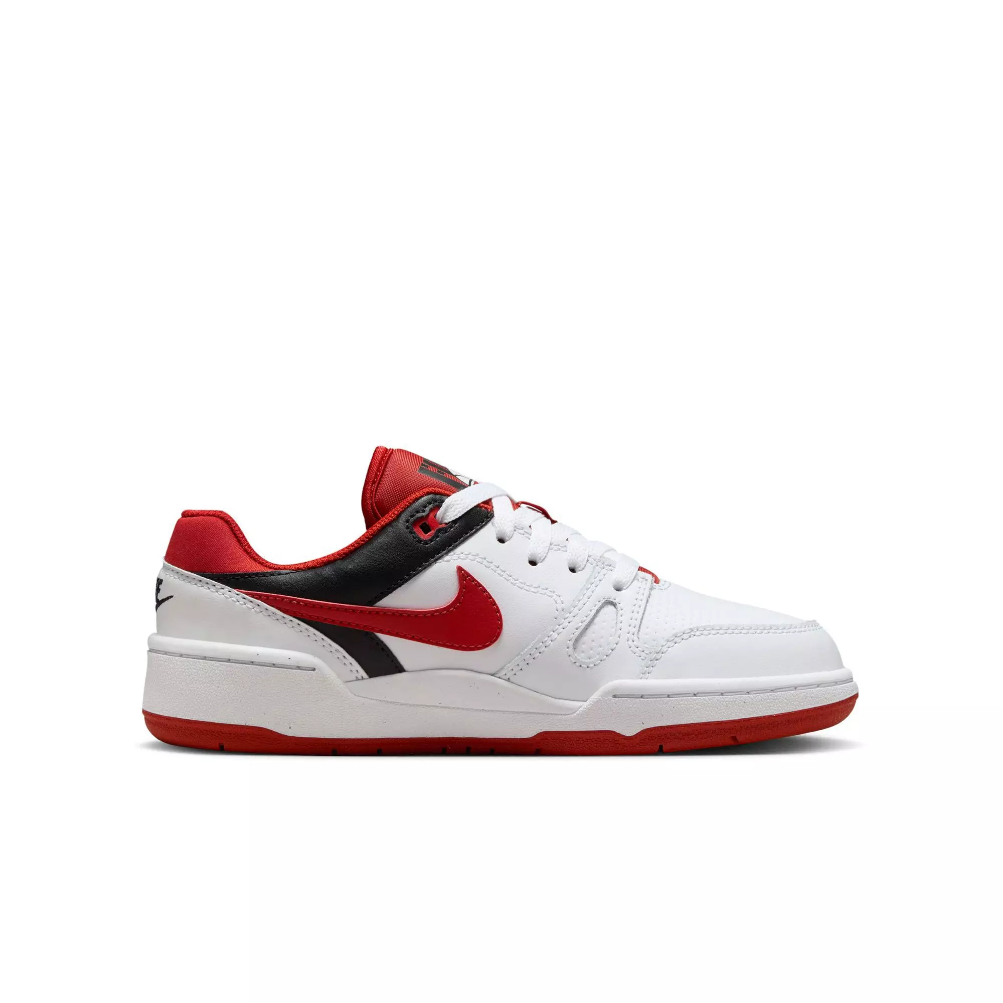 Nike Full Force Low "White/Mystic Red/Black" Grade School Boys' Shoe - WHITE/RED