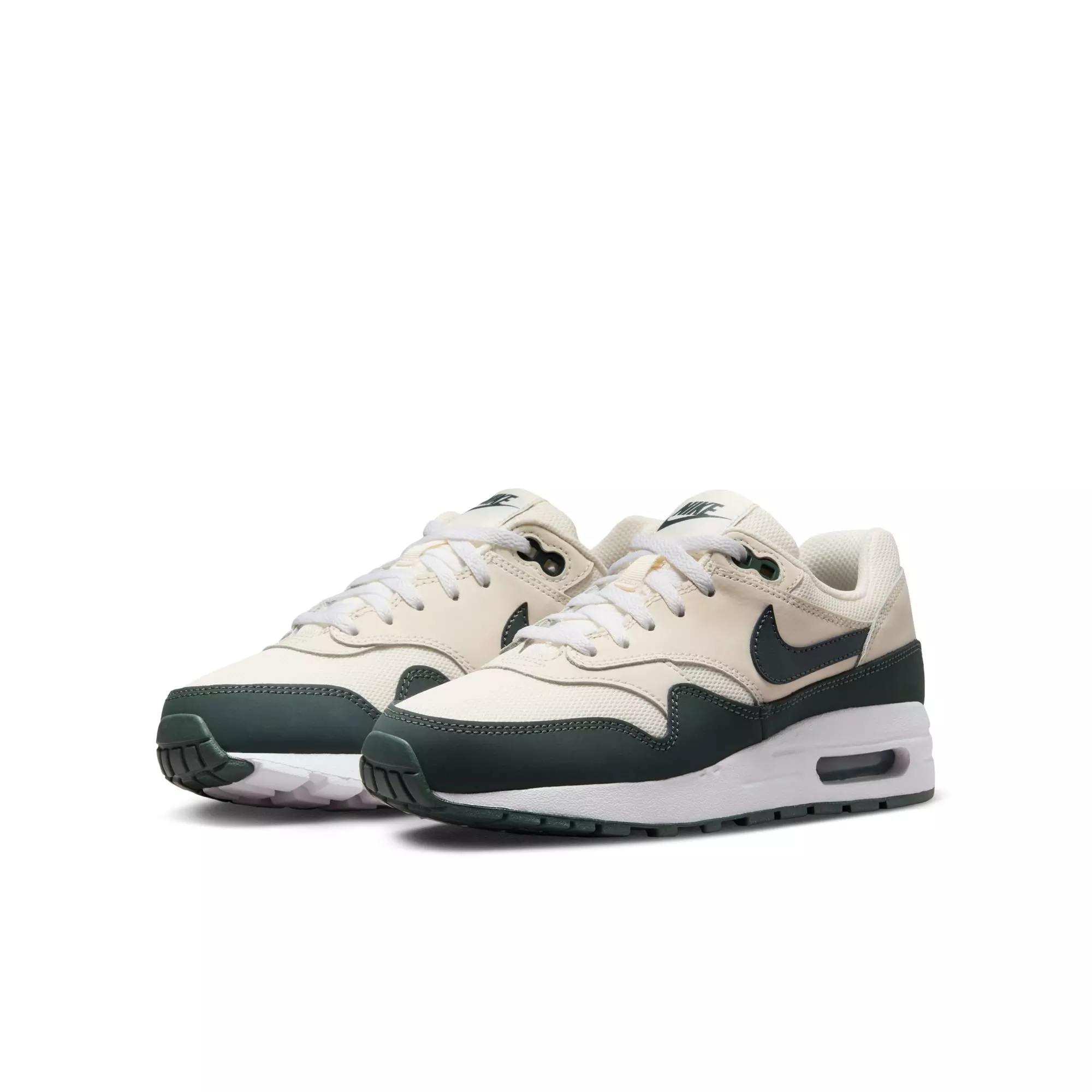 Nike Air Max 1 "Pale Ivory/Vintage Green/White/Bicoastal" Grade School Boys' Shoe - GREY/TAN