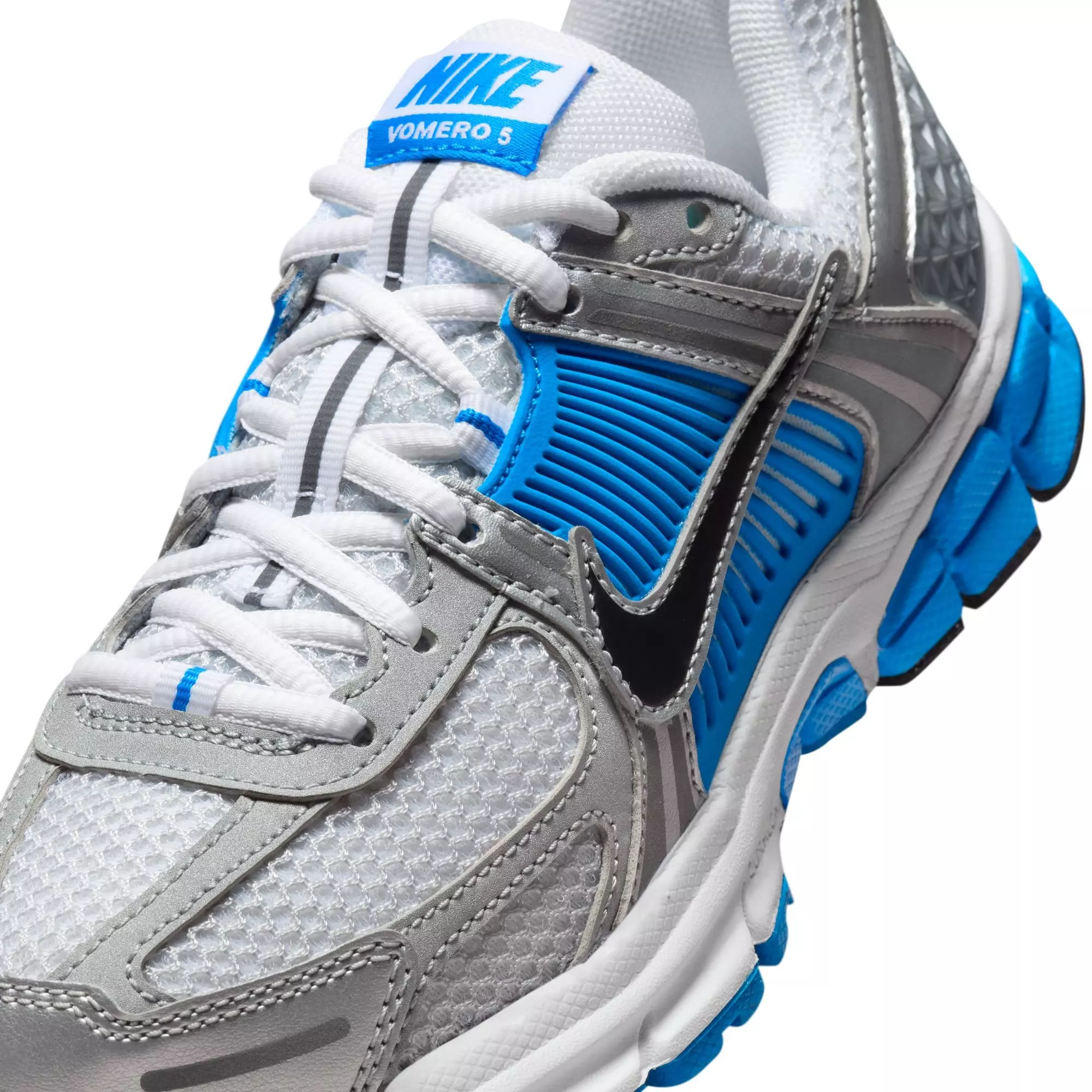 Nike Vomero 5 "White/Black/Pure Platinum/Photo Blue" Grade School Boys' Shoe - WHITE/BLUE