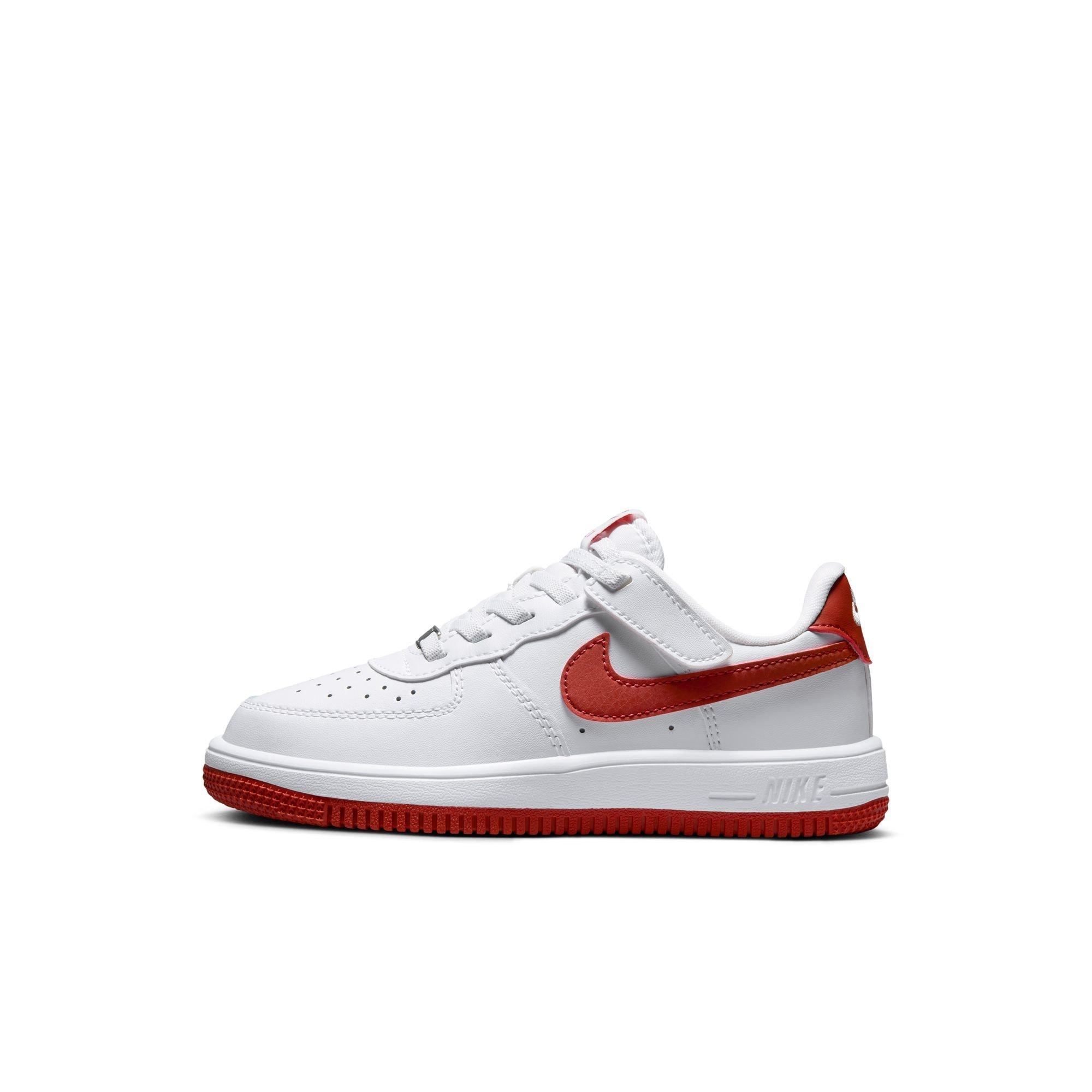 Nike Air Force 1 Low EasyOn Preschool Boys' "White/Dragon Red" Shoe