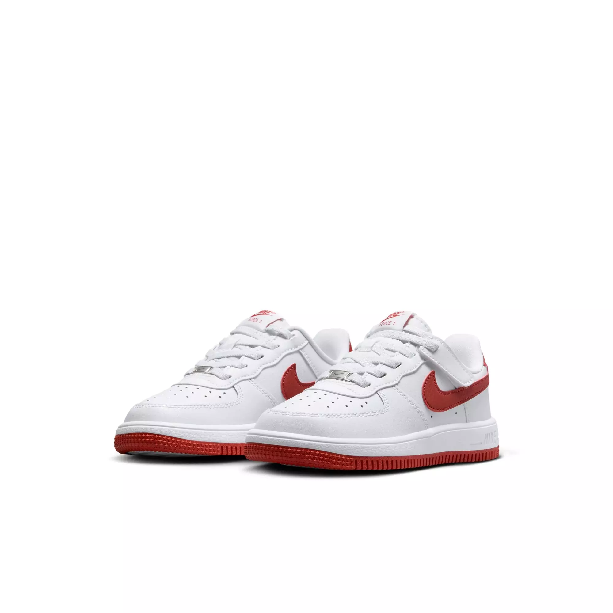 Nike Air Force 1 Low EasyOn "White/Dragon Red" Preschool Boys' Shoe - WHITE/RED