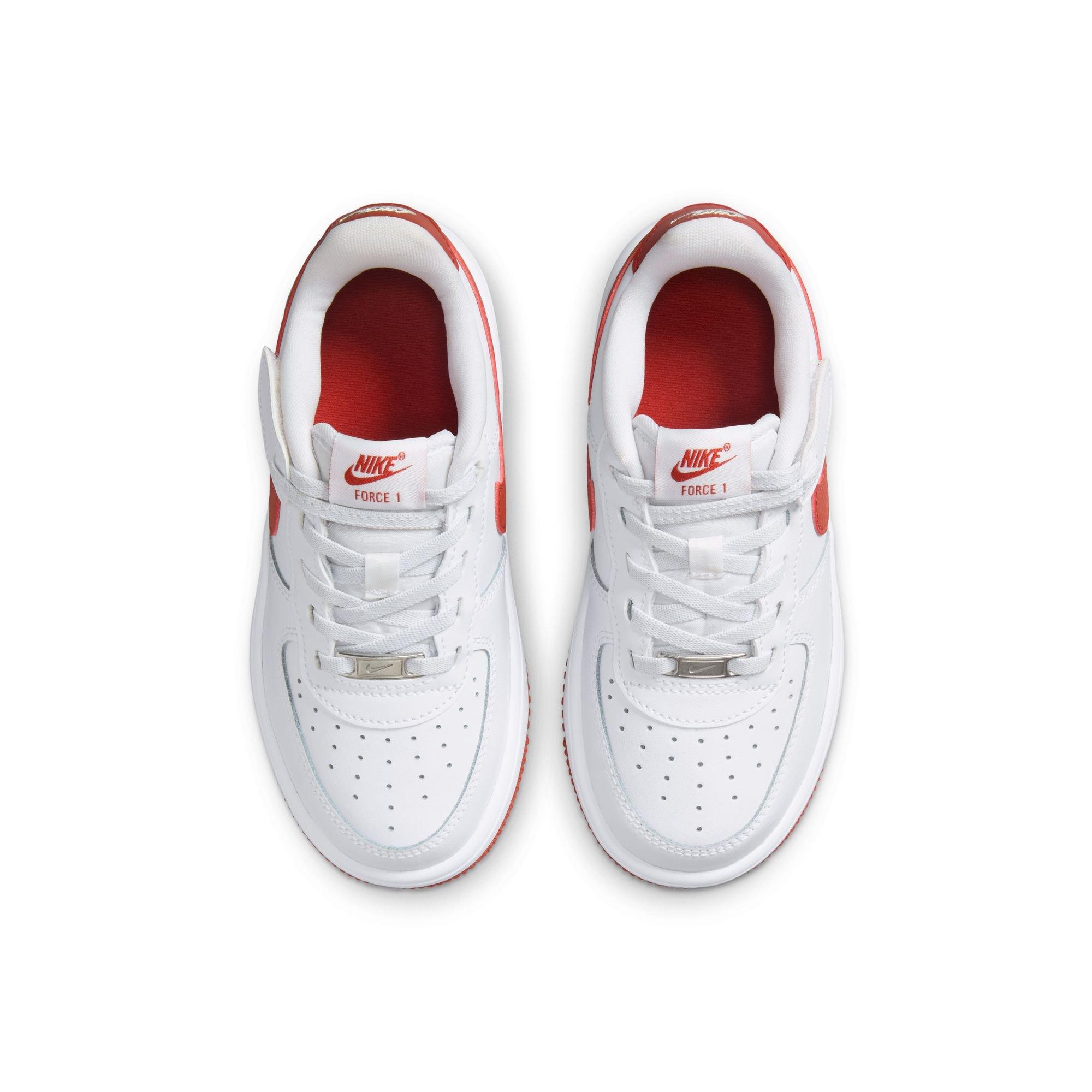 Nike Air Force 1 Low EasyOn Preschool Boys' "White/Dragon Red" Shoe