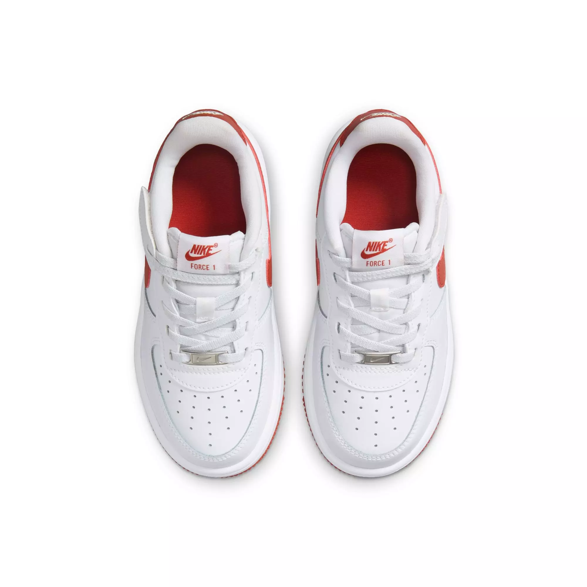 Nike Air Force 1 Low EasyOn "White/Dragon Red" Preschool Boys' Shoe - WHITE/RED