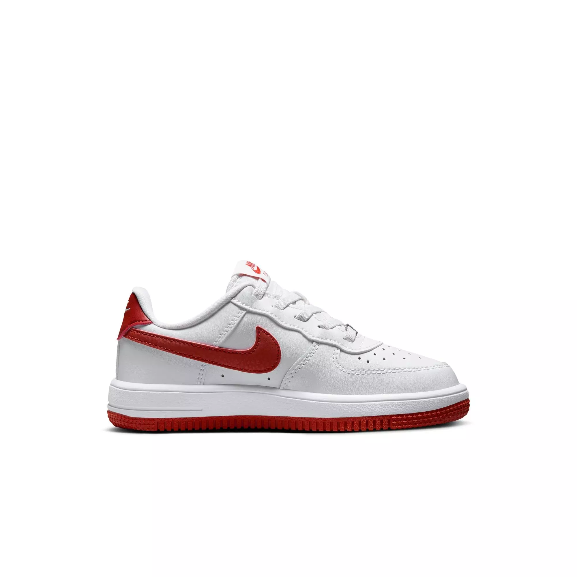 Nike Air Force 1 Low EasyOn "White/Dragon Red" Preschool Boys' Shoe - WHITE/RED