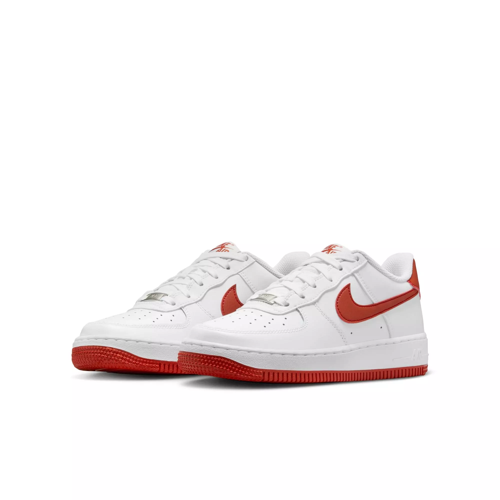 Nike Air Force 1 "White/Dragon Red" Preschool Boys' Shoe - WHITE/RED