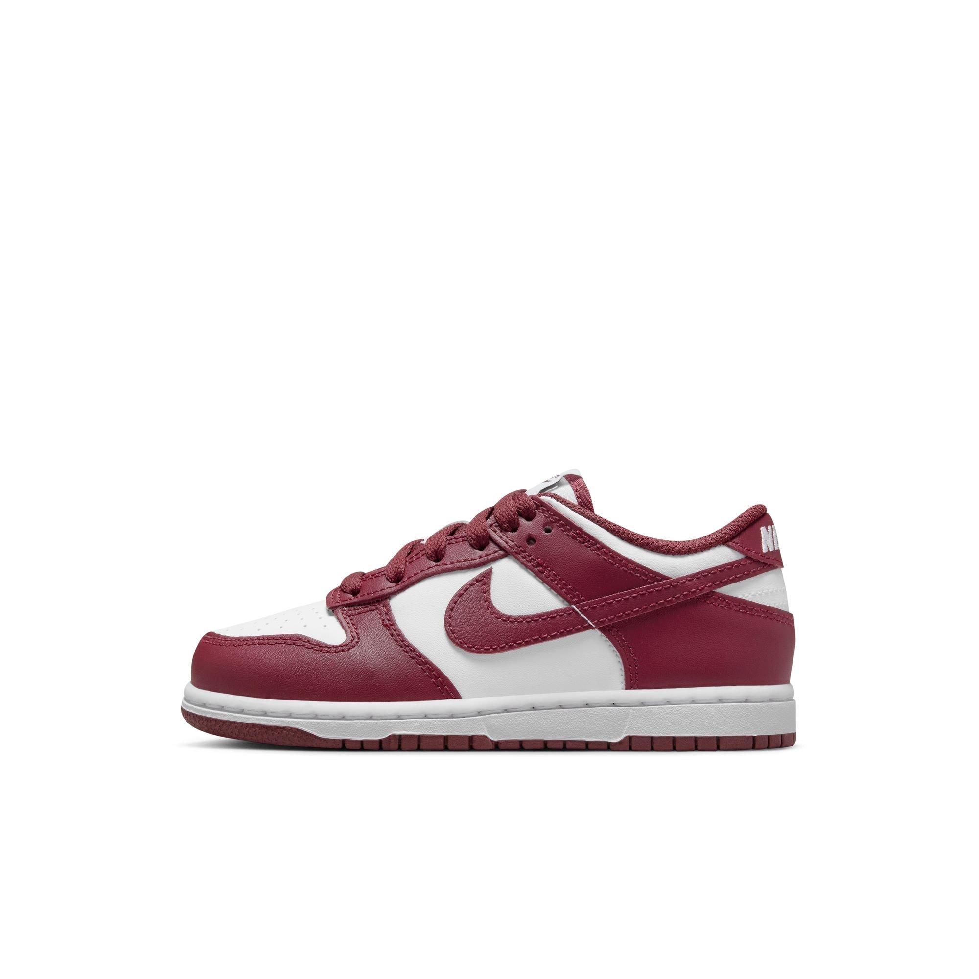 Nike Dunk Low Preschool Boys' "White/Redwood/Gym Red" Shoe