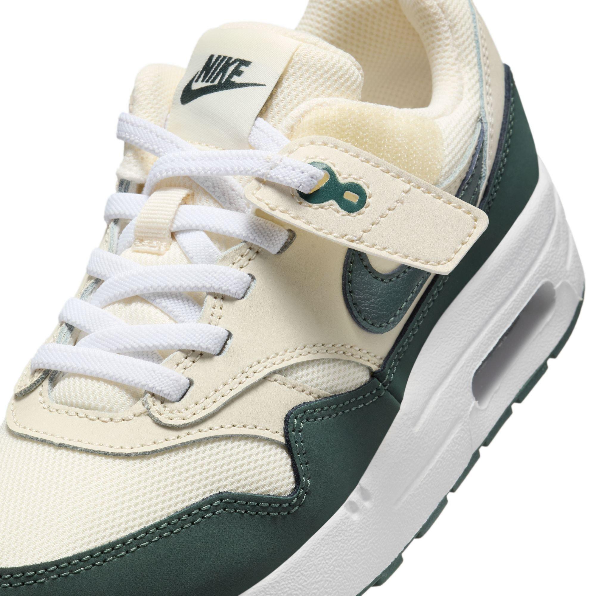 Nike Air Max 1 EasyOn Toddler Boys' "Pale Ivory/Vintage Green/White/Bicoastal" Shoe