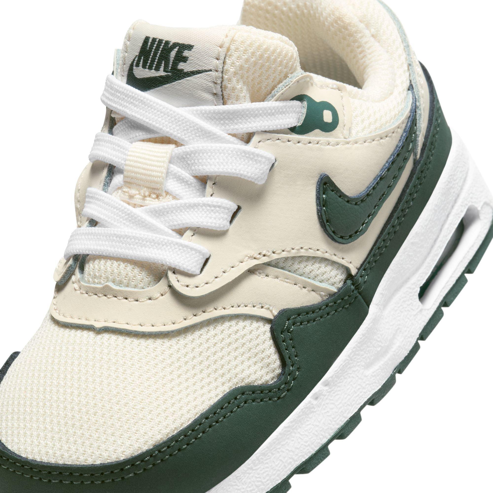 Nike Air Max 1 EasyOn Toddler Boys' "Pale Ivory/Vintage Green/White/Bicoastal" Shoe