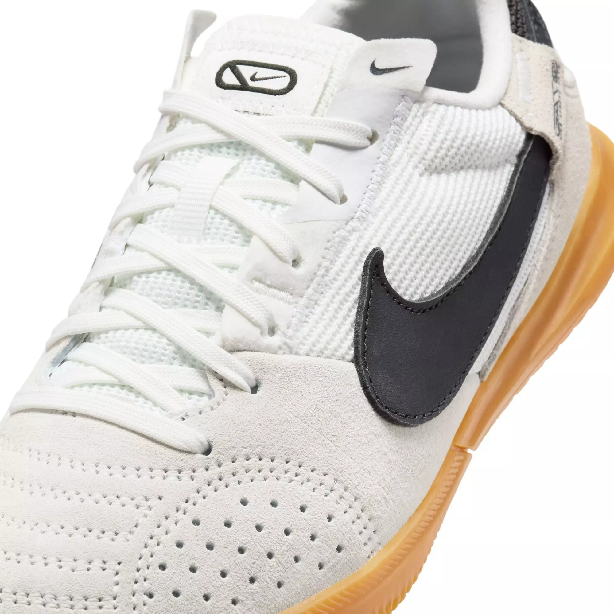 Nike Jr. Streetgato "Summit White/Night Forest" Grade School Boys' Soccer Shoe - WHITE/BLACK