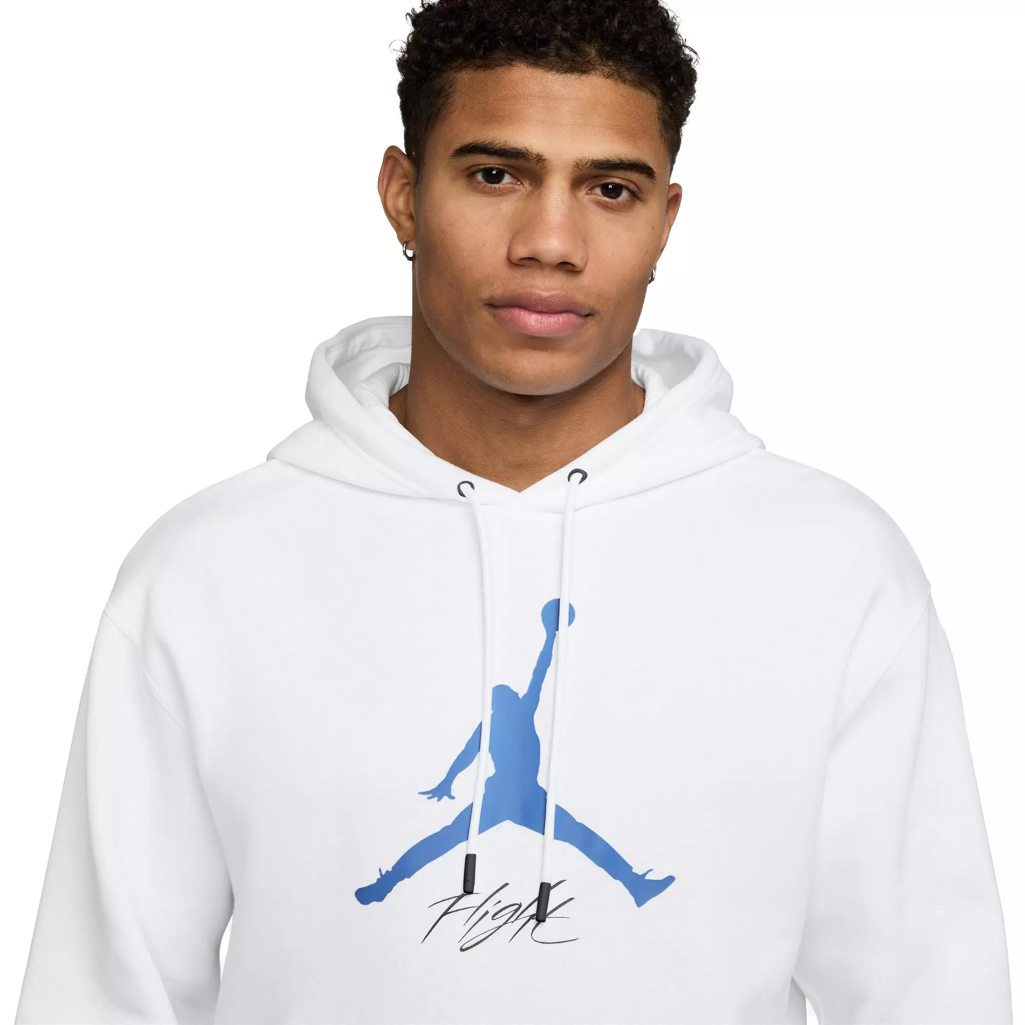 Jordan Men's Essentials Fleece Hoodie-White - WHITE