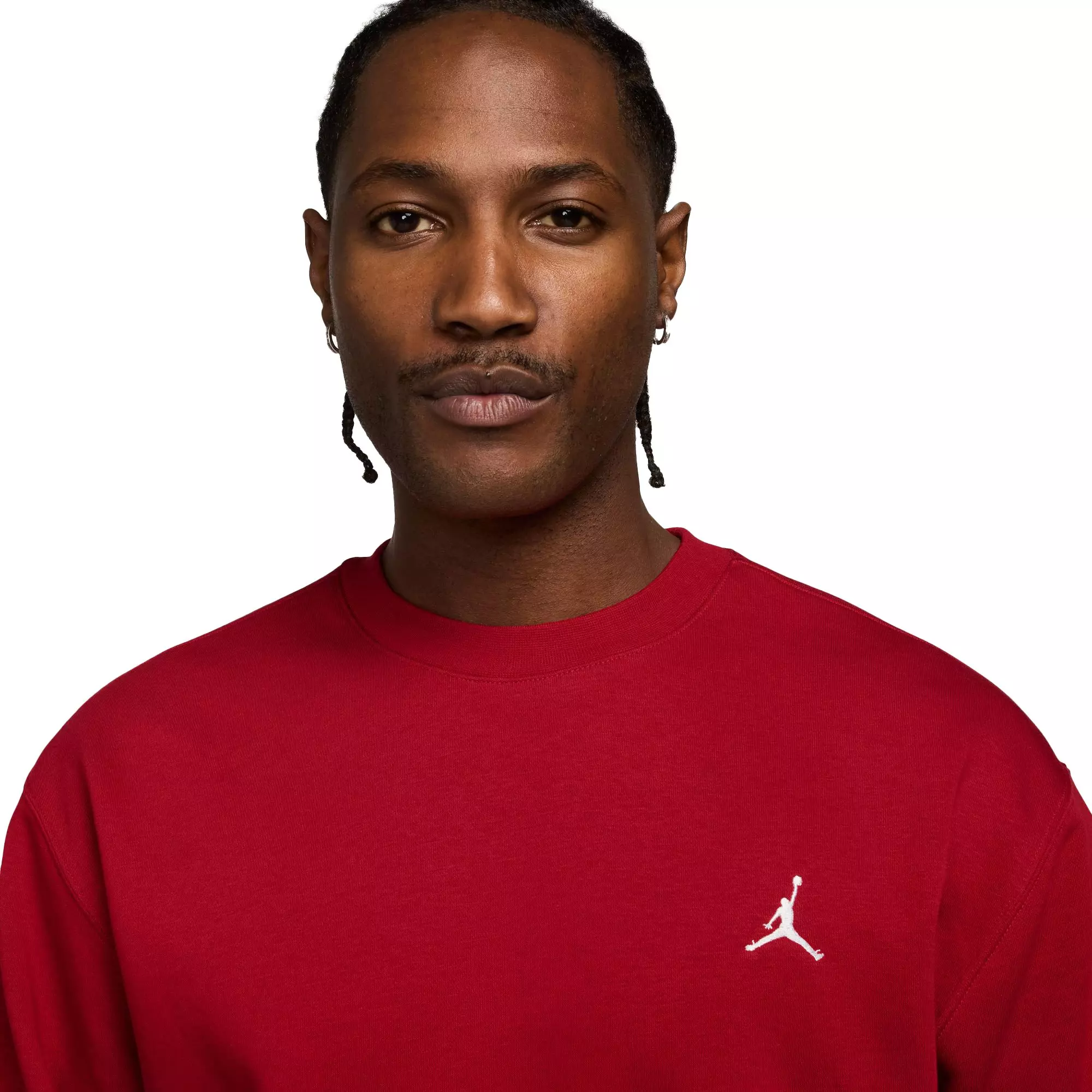 Jordan Men's Brooklyn Fleece Crewneck Sweatshirt-Red - RED