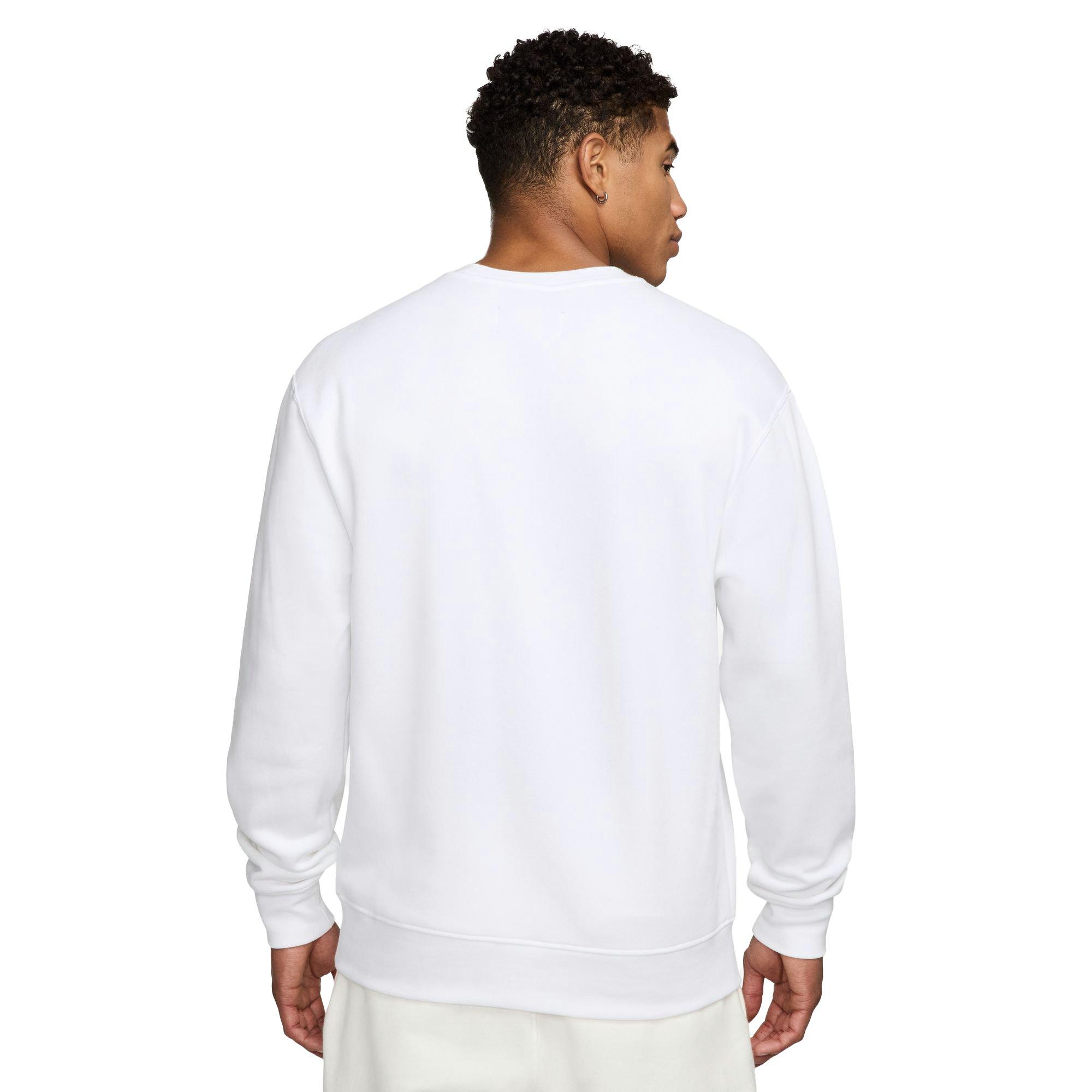 Jordan Men's Essentials Fleece Holiday Plaid Crewneck Sweatshirt - WHITE Thumbnail View 2