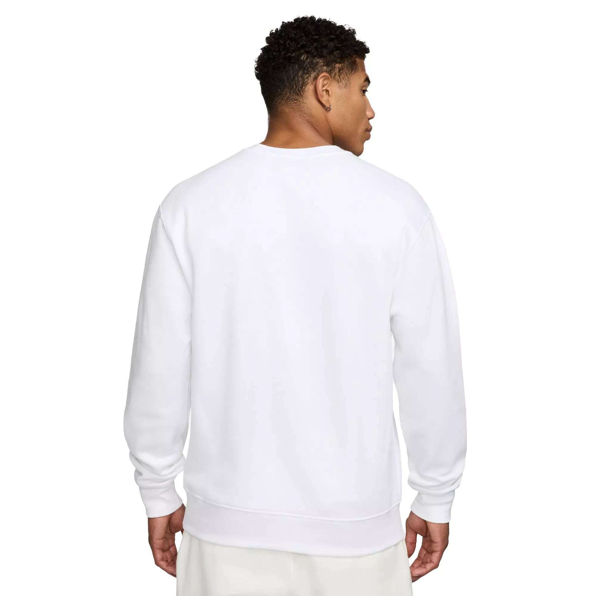 Jordan Men's Essentials Fleece Holiday Plaid Crewneck Sweatshirt - WHITE