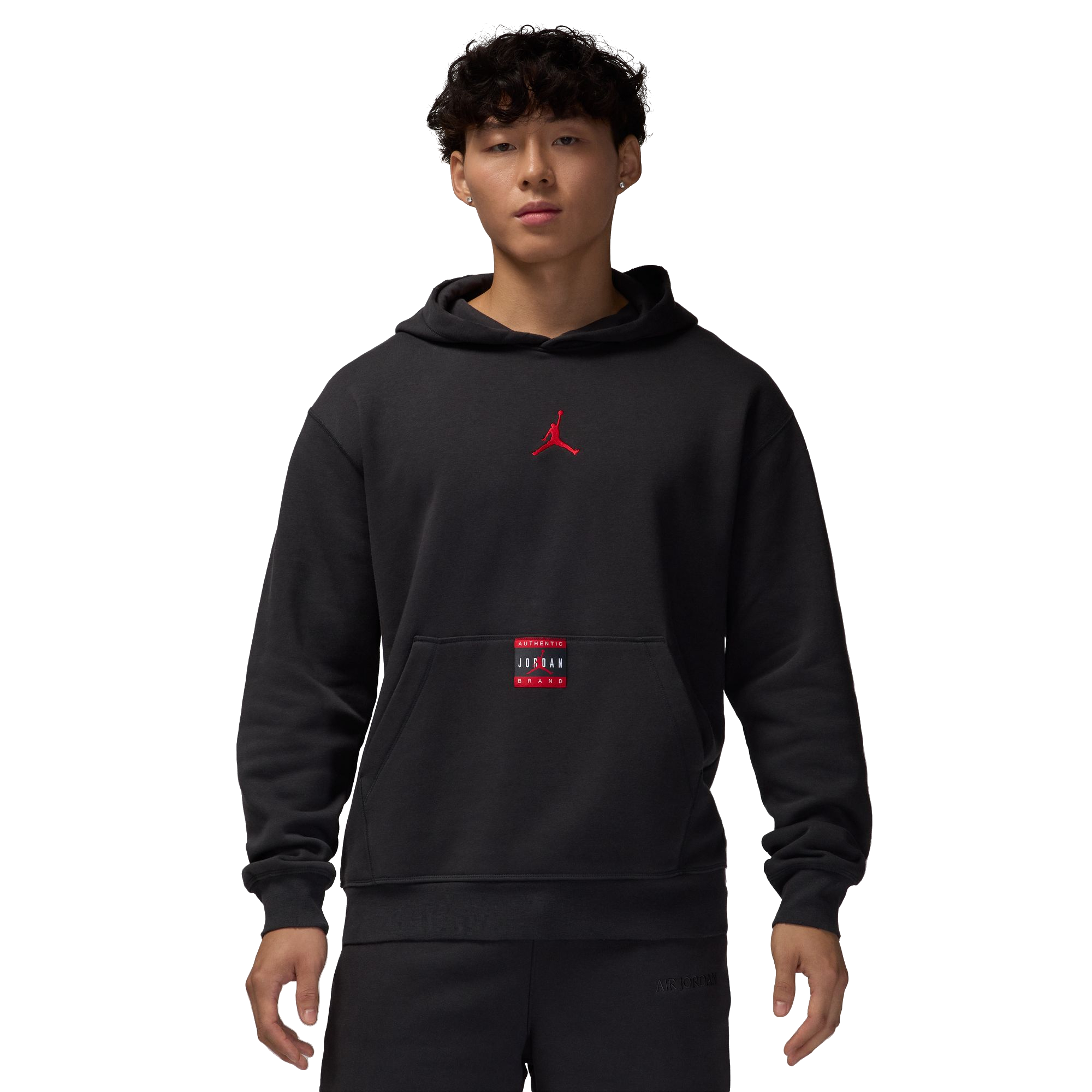 Jordan Men's Brooklyn Fleece Pullover Hoodie-Black - BLACK Thumbnail View 1