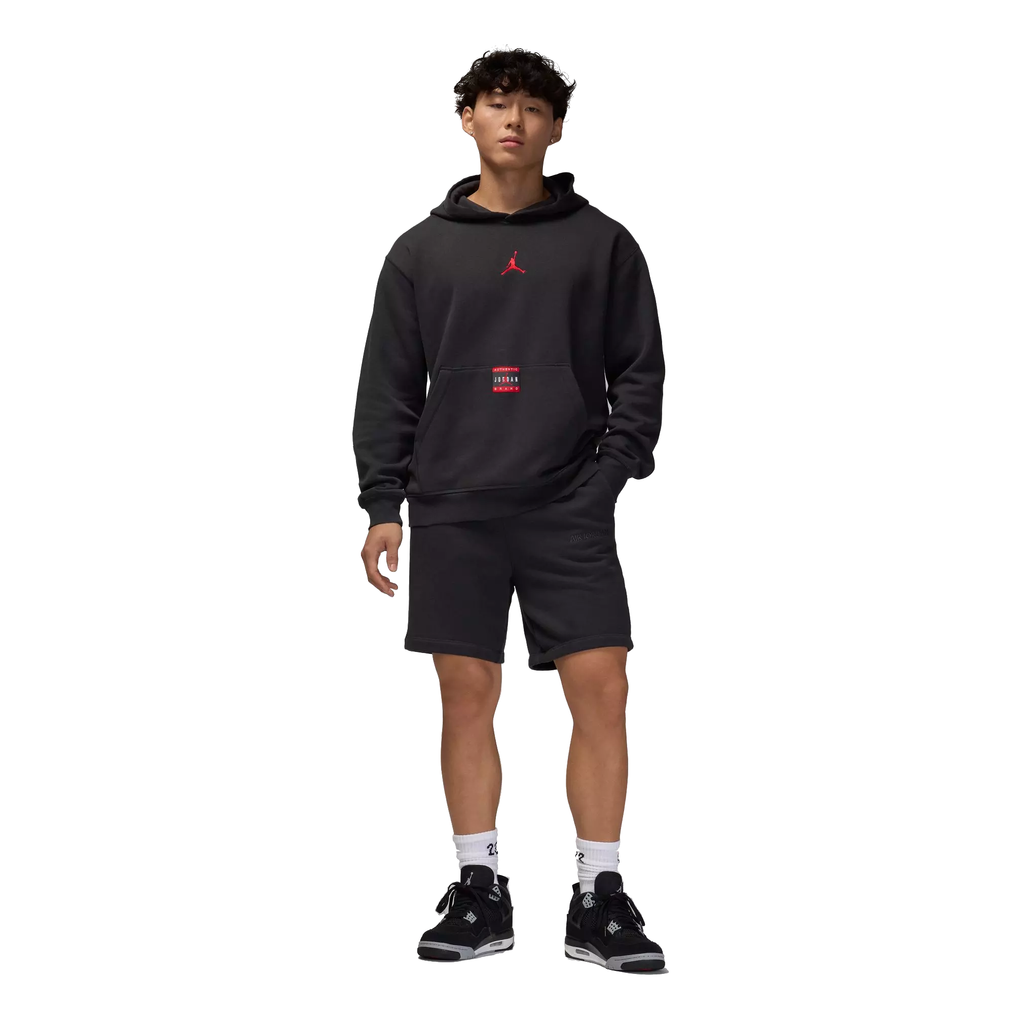 Jordan Men's Brooklyn Fleece Pullover Hoodie-Black - BLACK