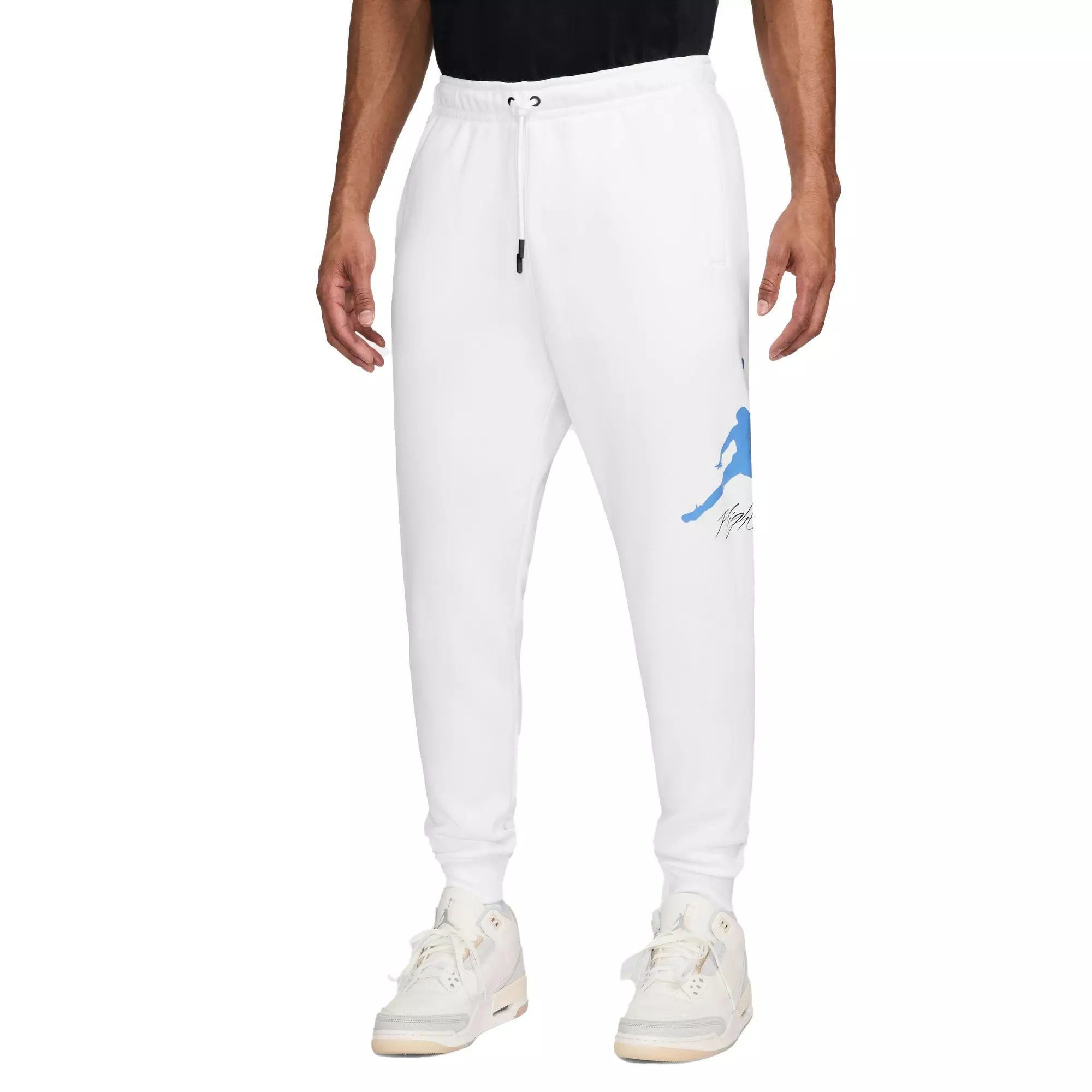 Jordan Men's Essentials Fleece Baseline Pants-White - WHITE