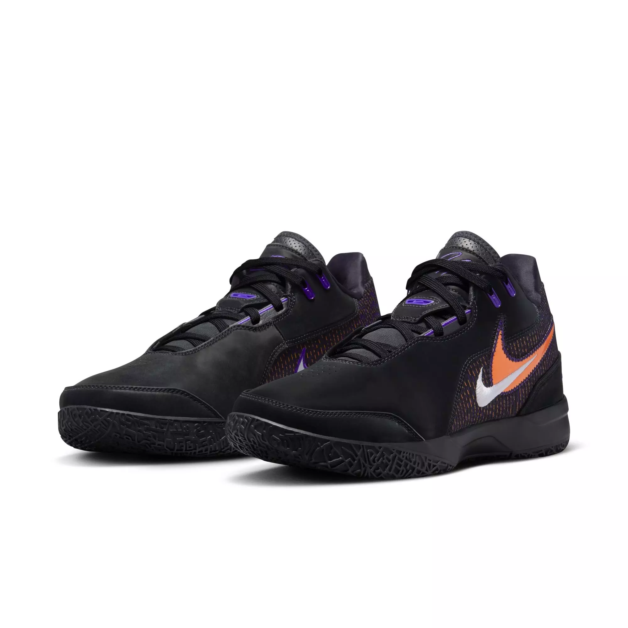 Nike LeBron NXXT Gen AMPD "Black/Bright Mandarin" Unisex Basketball Shoe - BLACK/FIELD PURPLE/BRIGHT MANDARIN
