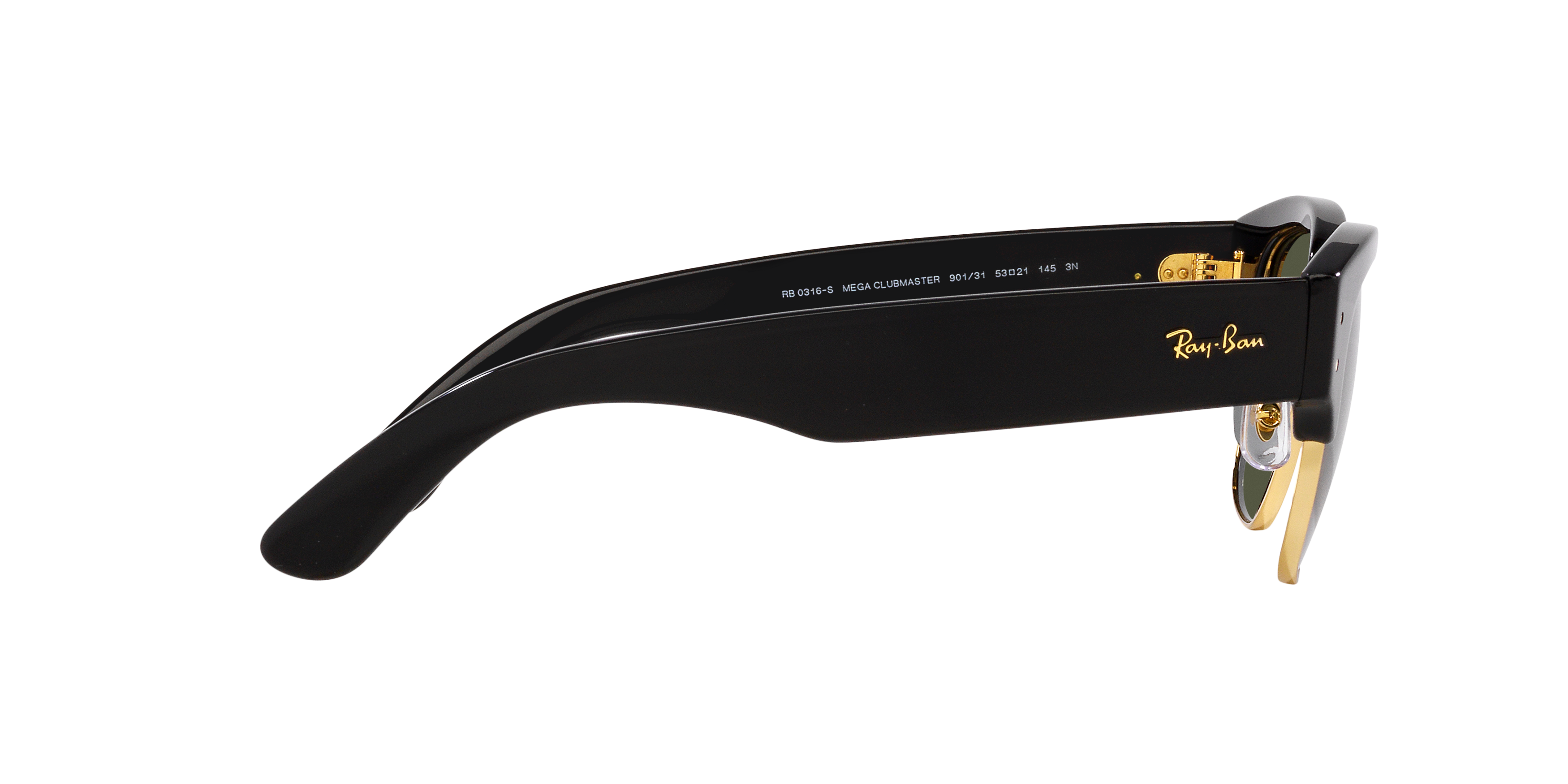 Ray-Ban Mega Clubmaster Sunglasses - BLACK Thumbnail View 5