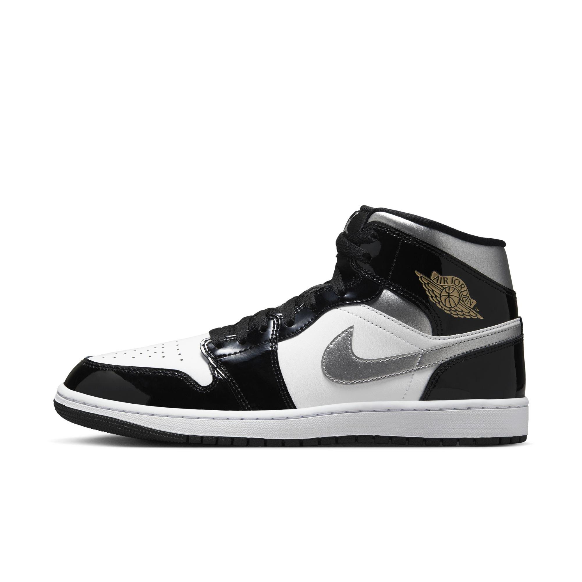 Jordan 1 Mid SE "Black/Metallic Silver" Men's Shoe - BLACK/SILVER Thumbnail View 3