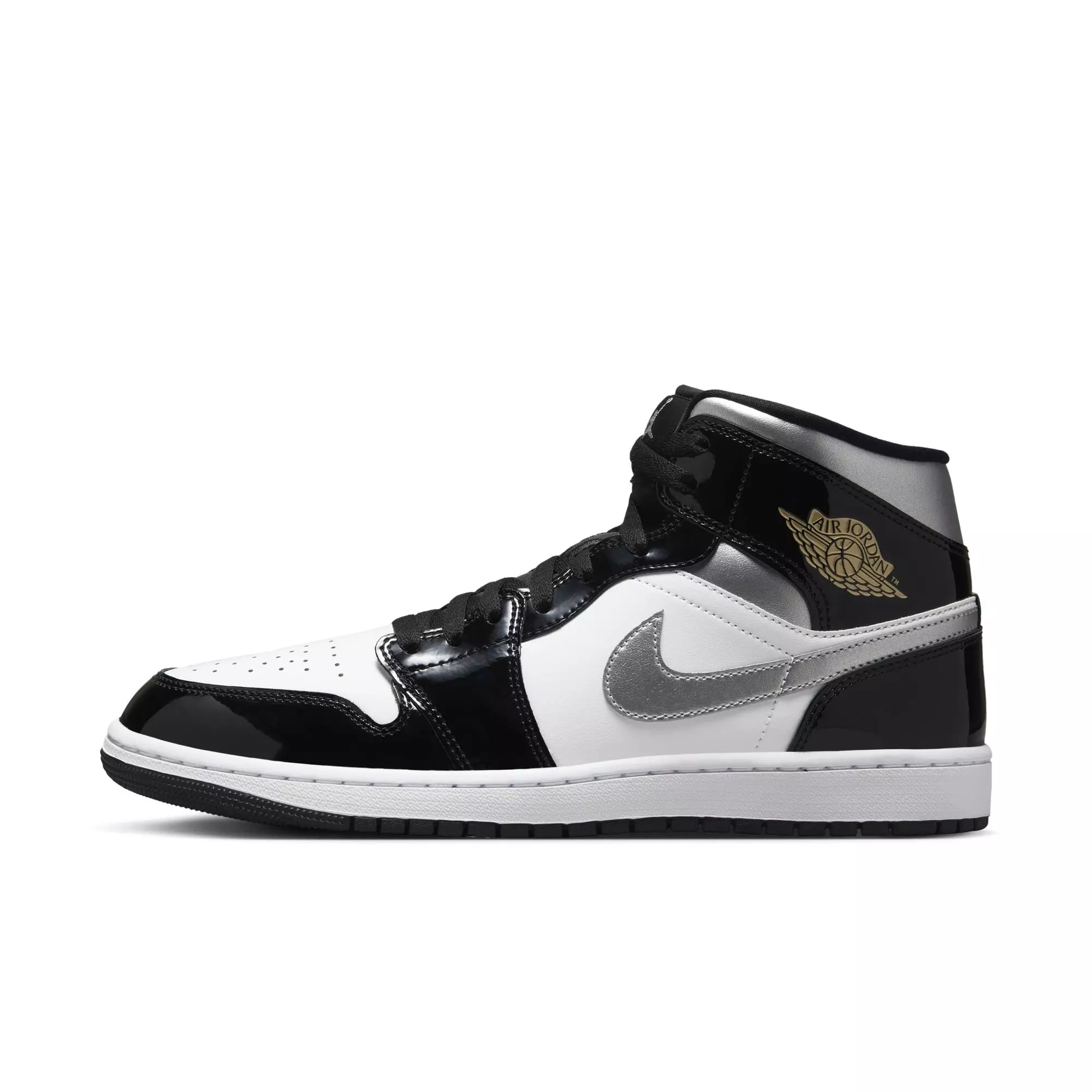Jordan 1 Mid SE "Black/Metallic Silver" Men's Shoe - BLACK/SILVER